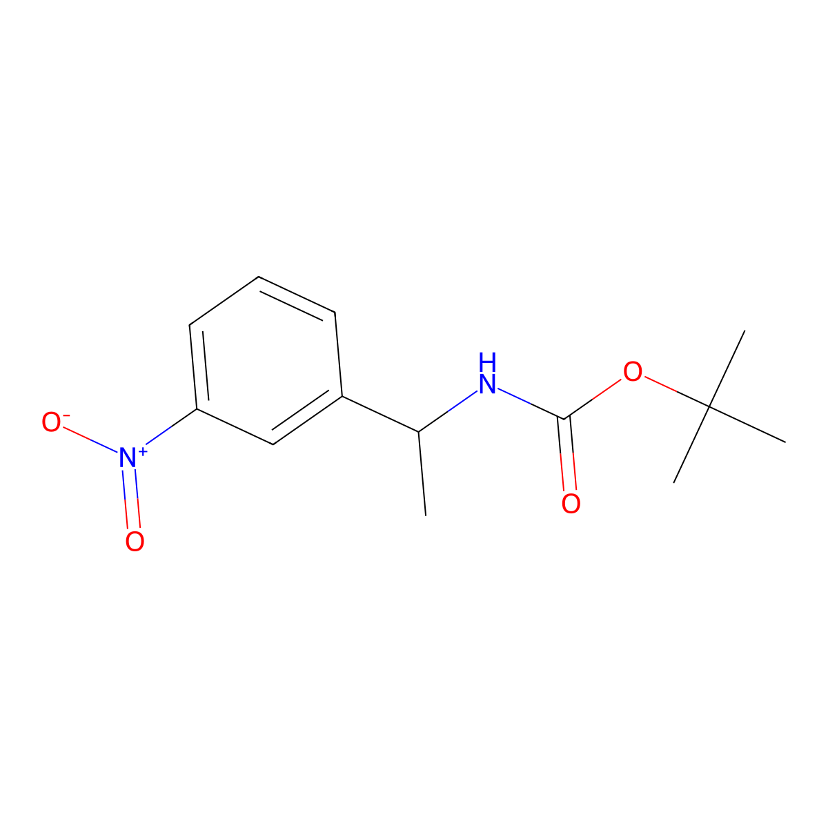 tert-butyl N-[1-(3-nitrophenyl)ethyl]carbamate molecular structure, CAS 180079-58-7