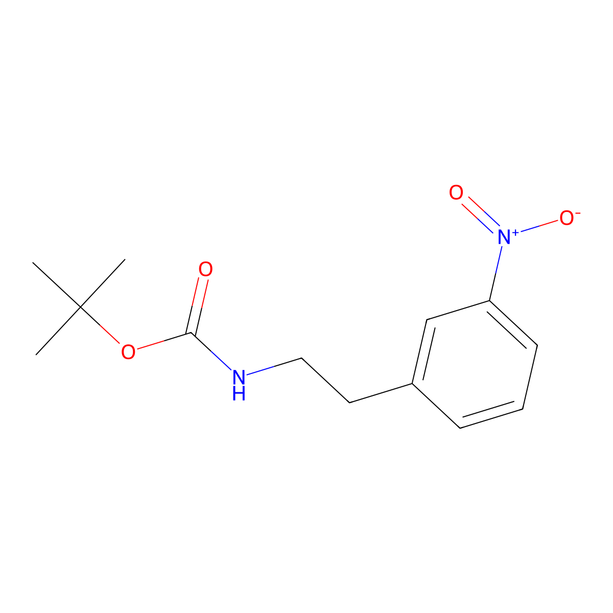tert-Butyl 3-nitrophenethylcarbamate molecular structure, CAS 180079-93-0