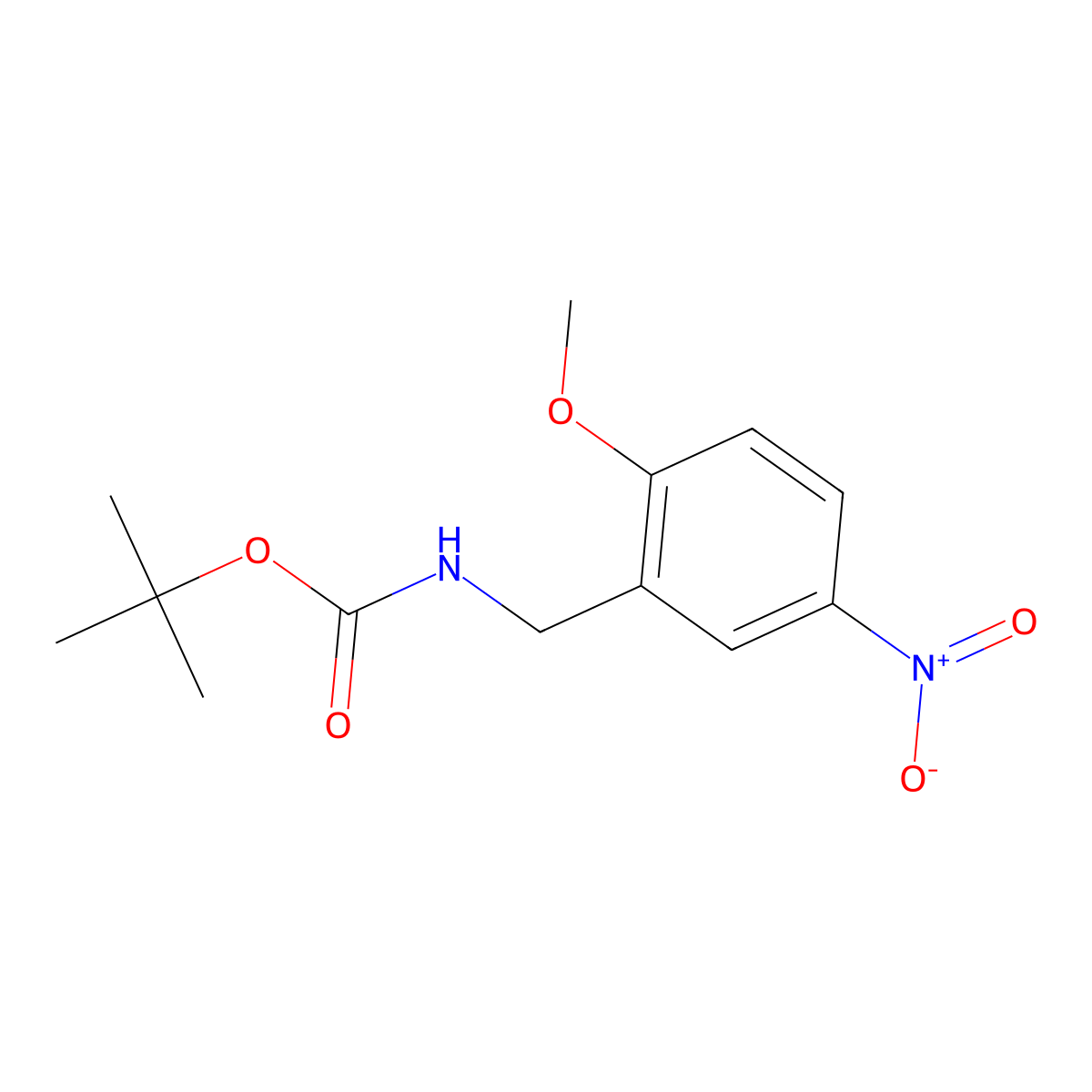 tert-butyl N-[(2-methoxy-5-nitrophenyl)methyl]carbamate molecular structure, CAS 180080-50-6