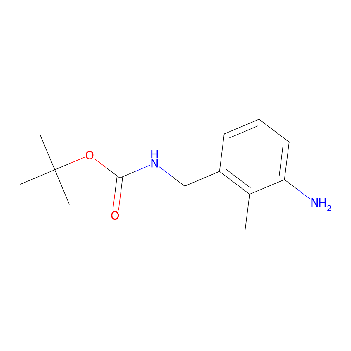 tert-butyl N-[(3-amino-2-methylphenyl)methyl]carbamate molecular structure, CAS 180080-60-8