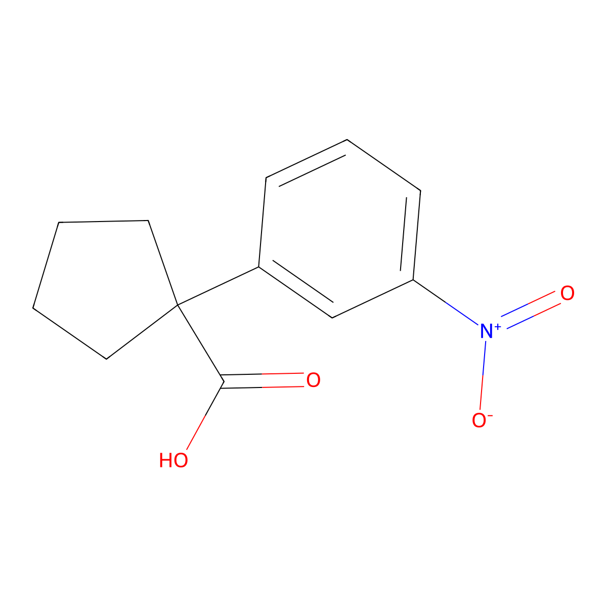 1-(3-Nitrophenyl)cyclopentanecarboxylic acid molecular structure, CAS 180080-78-8