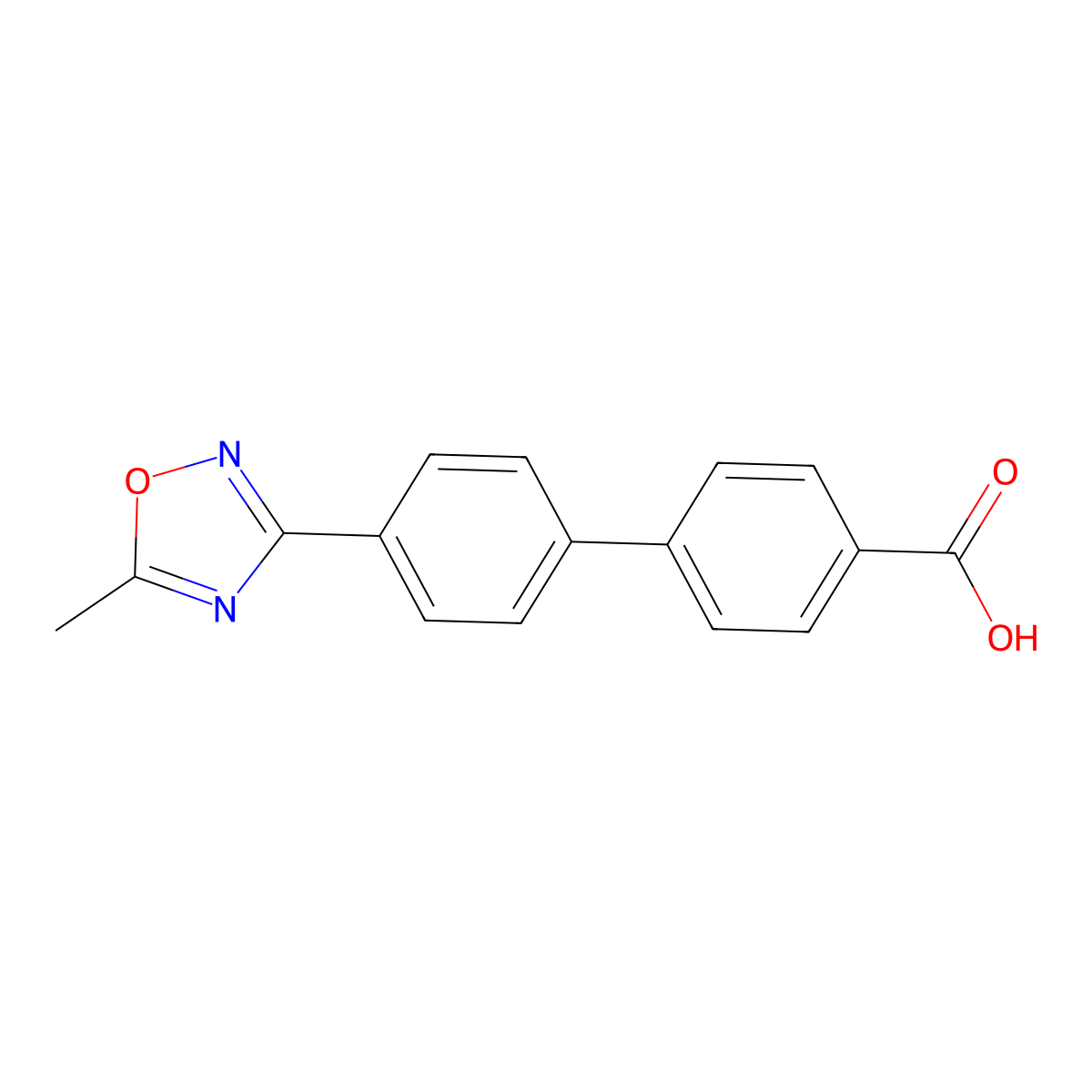 4'-(5-Methyl-1,2,4-oxadiazol-3-yl)-[1,1'-biphenyl]-4-carboxylic acid molecular structure, CAS 180082-59-1