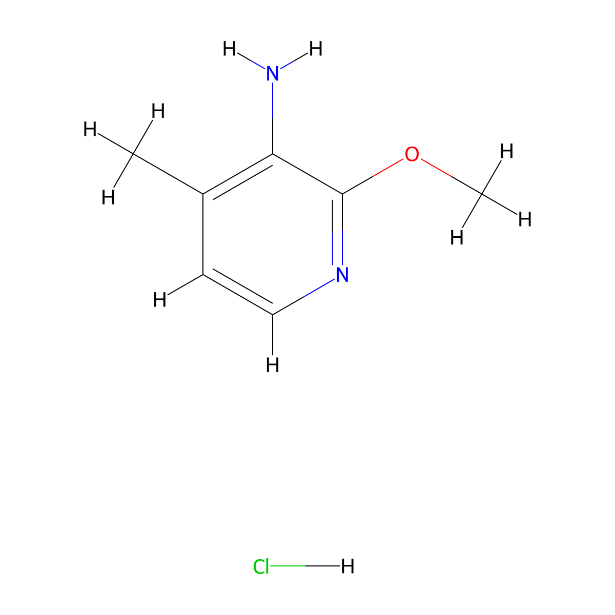 2-Methoxy-4-methylpyridin-3-amine hydrochloride molecular structure, CAS 180087-79-0