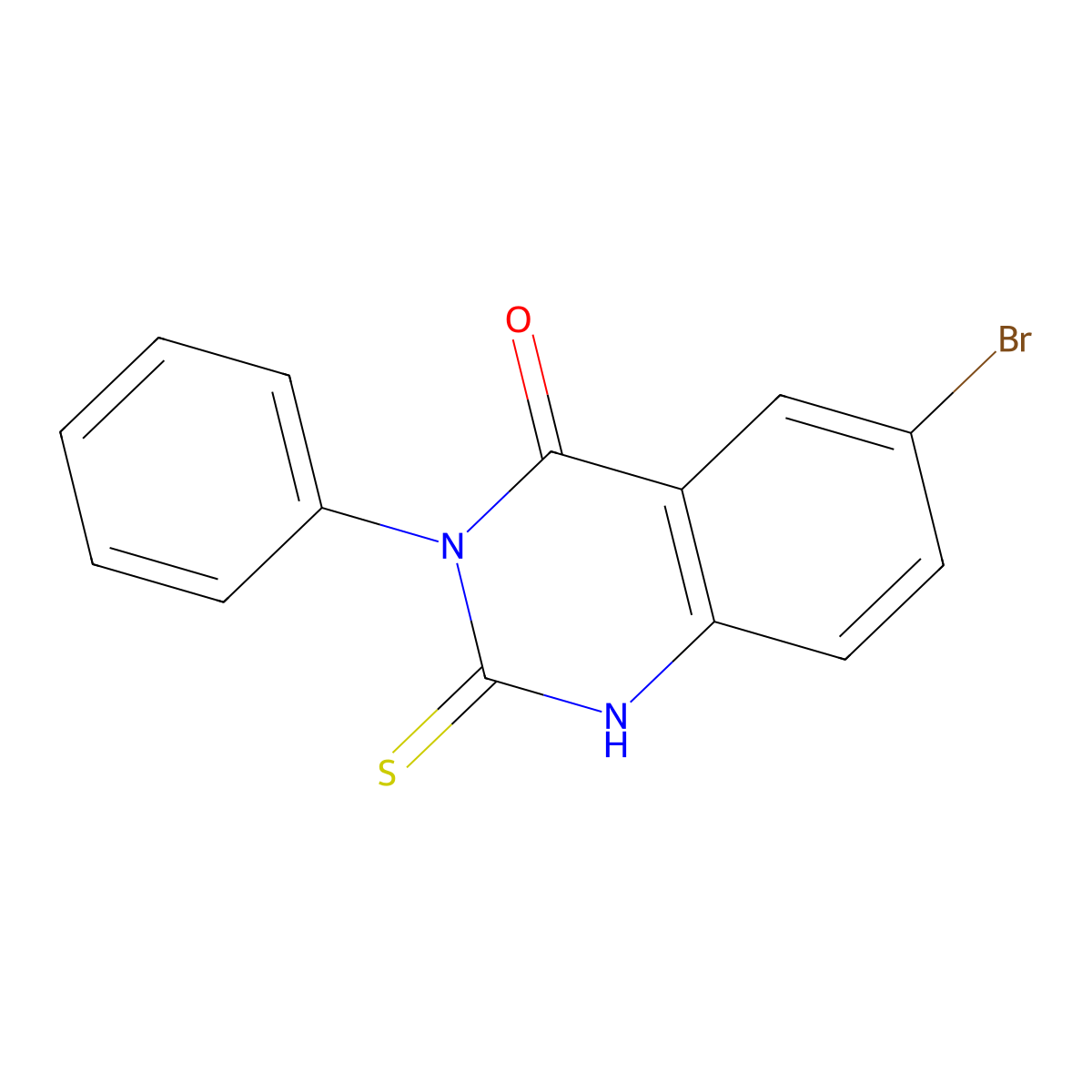 6-bromo-2-mercapto-3-phenylquinazolin-4(3H)-one molecular structure, CAS 18009-07-9