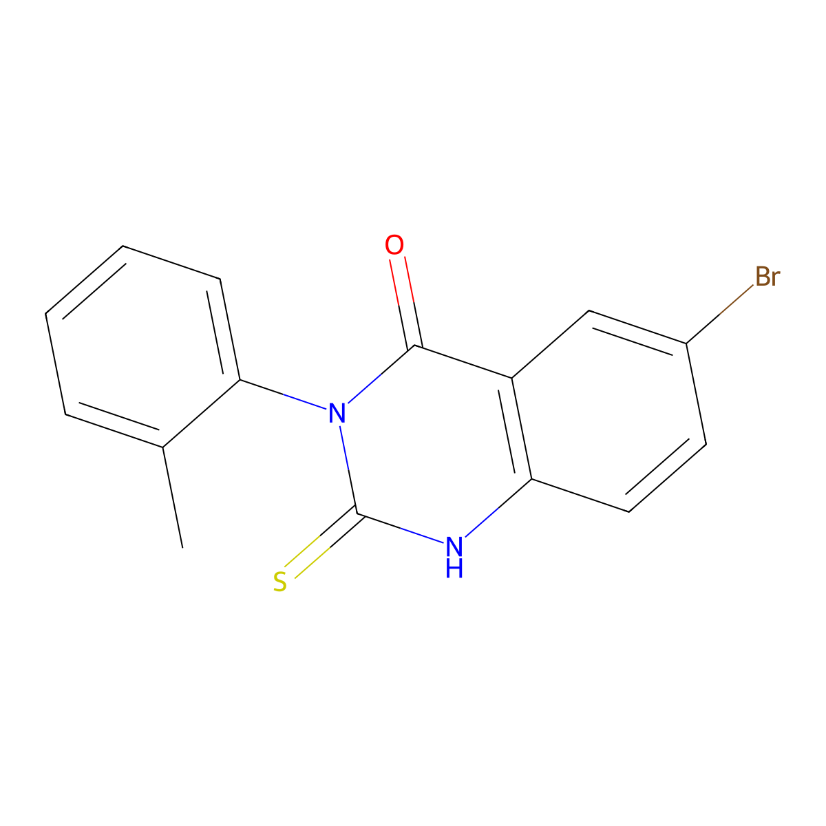 6-Bromo-2,3-dihydro-3-(2-methylphenyl)-2-thioxo-4(1H)-quinazolinone molecular structure, CAS 18009-08-0