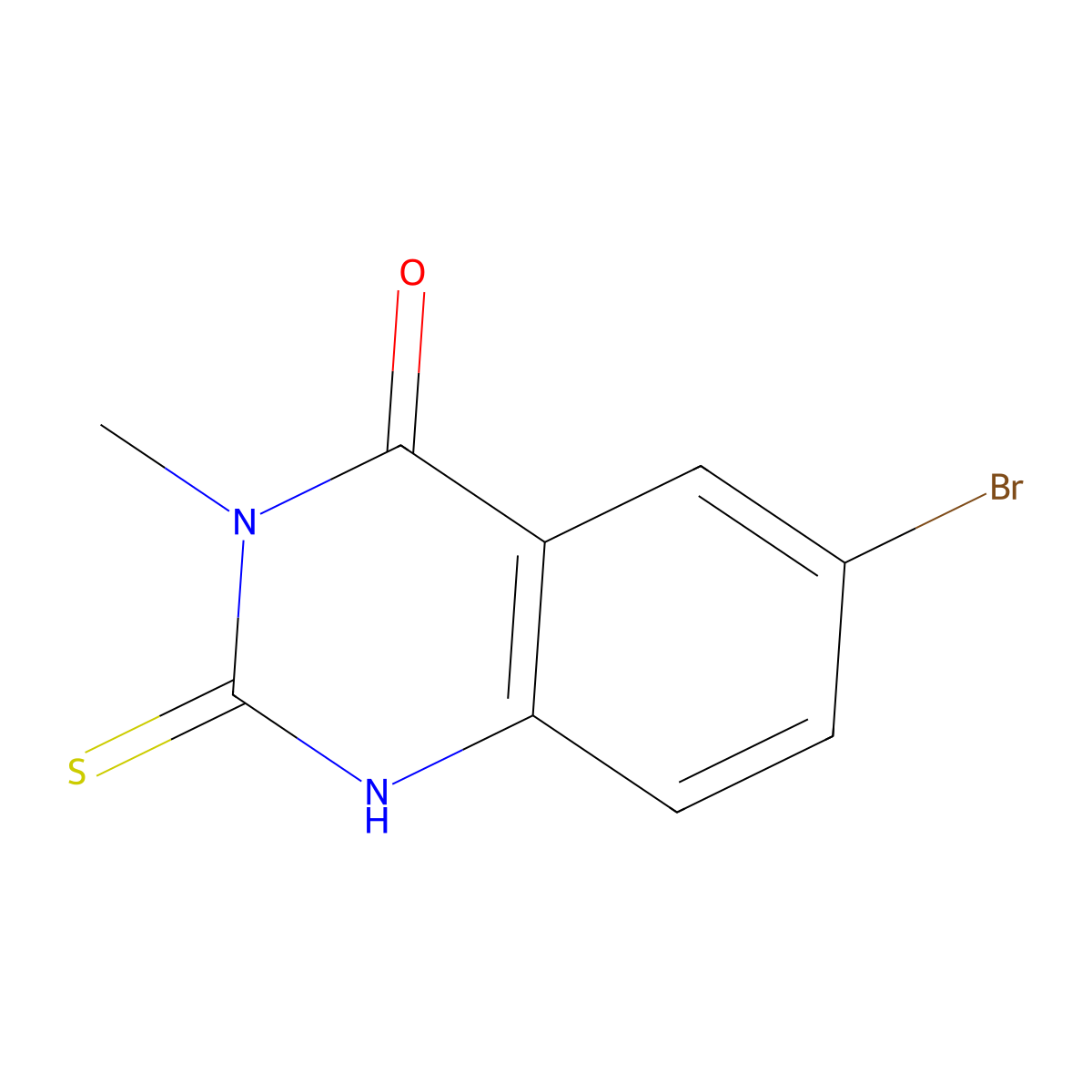 6-Bromo-3-methyl-2-thioxo-2,3-dihydroquinazolin-4(1H)-one molecular structure, CAS 18009-15-9