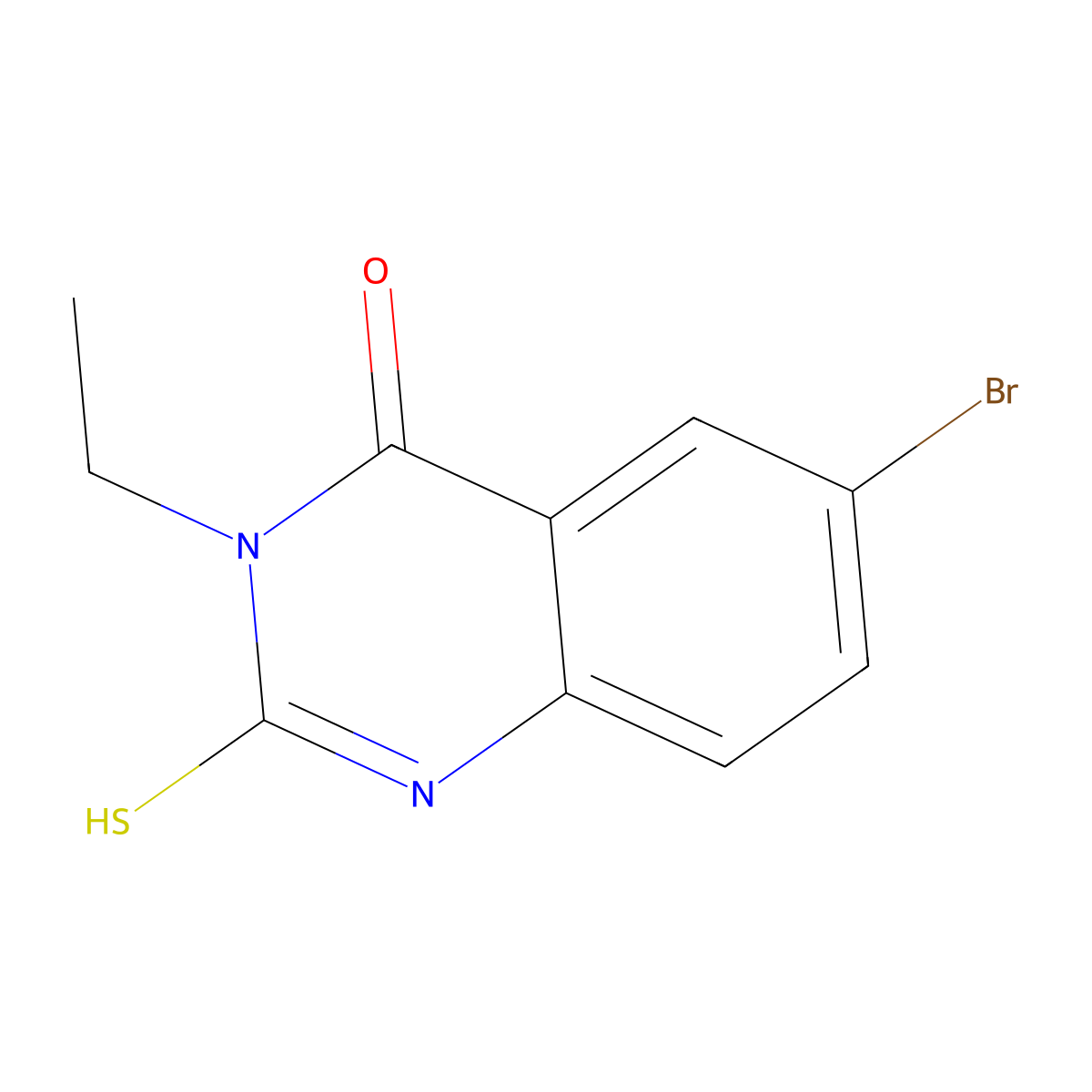 6-bromo-3-ethyl-2-mercaptoquinazolin-4(3H)-one molecular structure, CAS 18009-16-0
