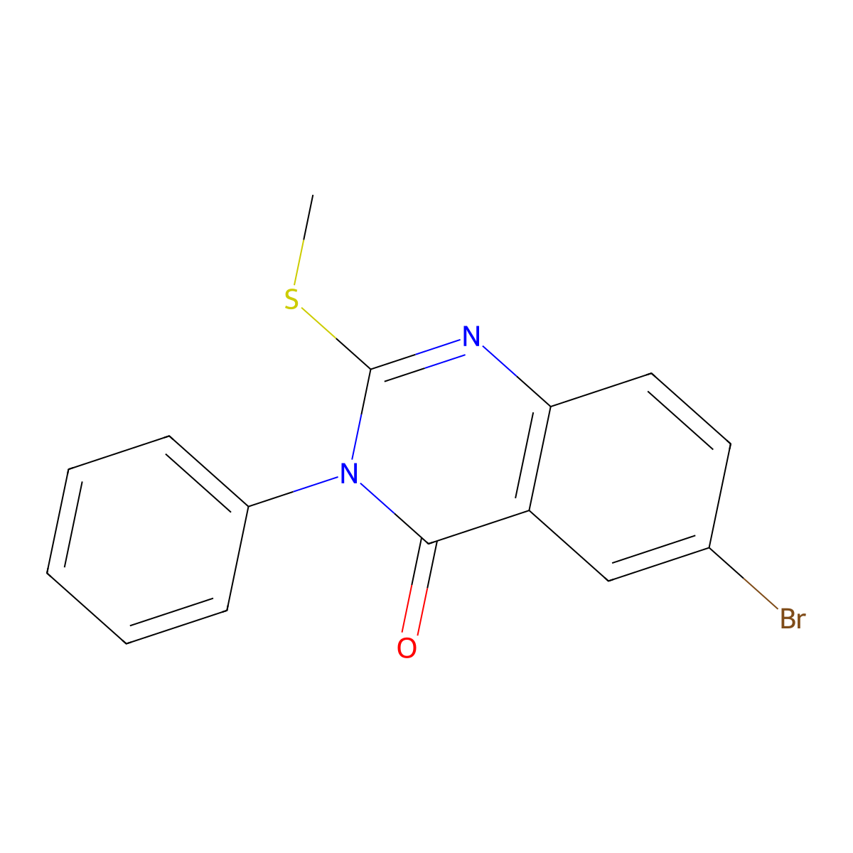 6-Bromo-2-methylsulfanyl-3-phenylquinazolin-4-one molecular structure, CAS 18009-19-3