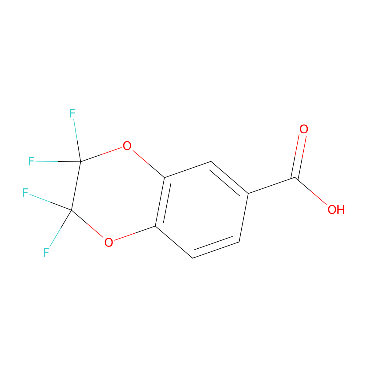 2,2,3,3-Tetrafluoro-1,4-benzodioxane-6-carboxylic acid molecular structure, CAS 180091-38-7