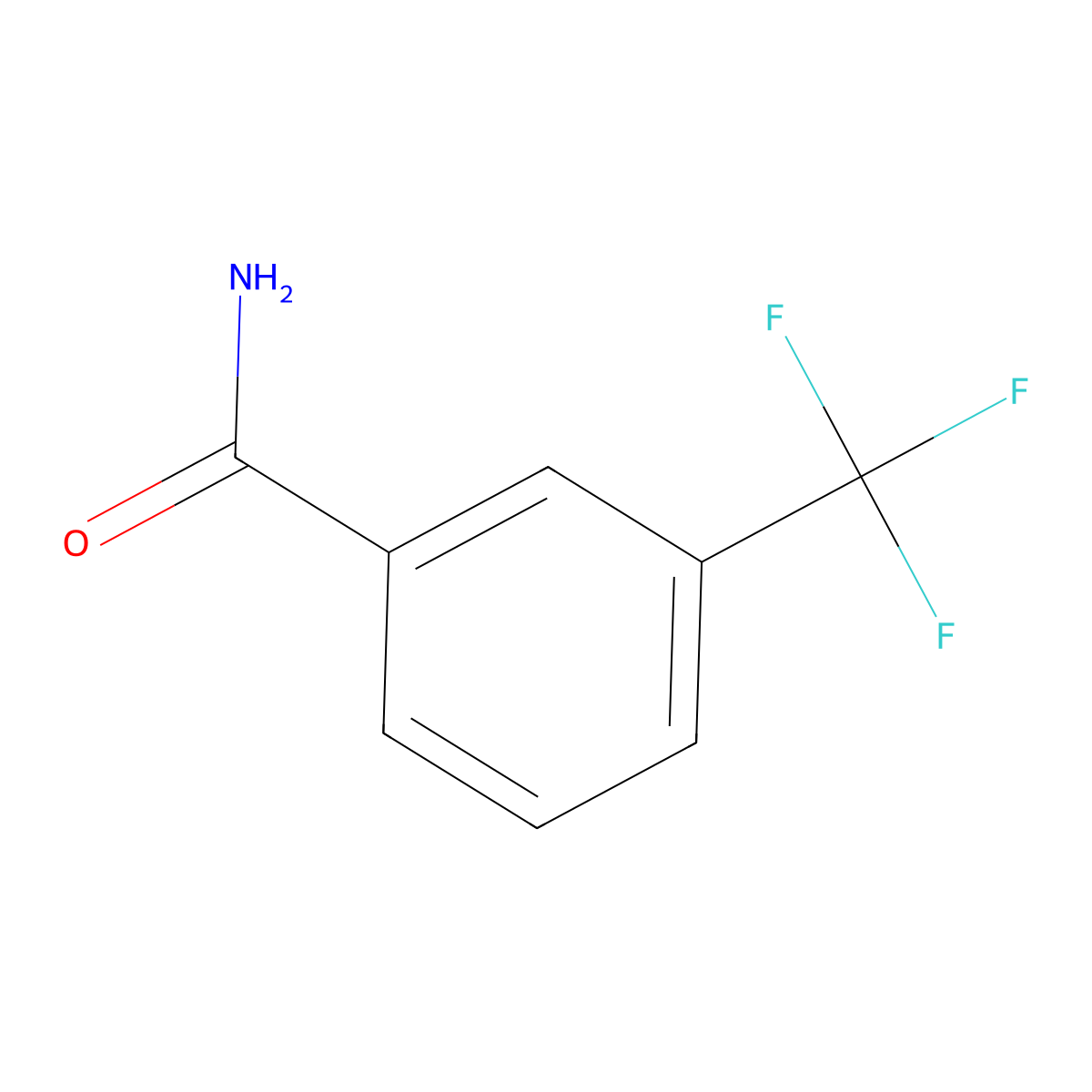 m-(Trifluoromethyl)benzamide molecular structure, CAS 1801-10-1