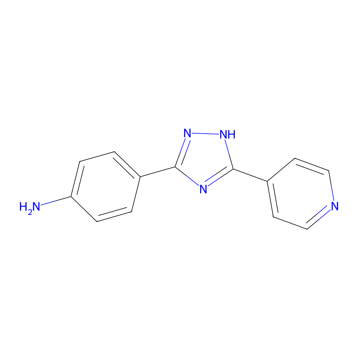4-[5-(Pyridin-4-yl)-1H-1,2,4-triazol-3-yl]aniline molecular structure, CAS 18011-27-3
