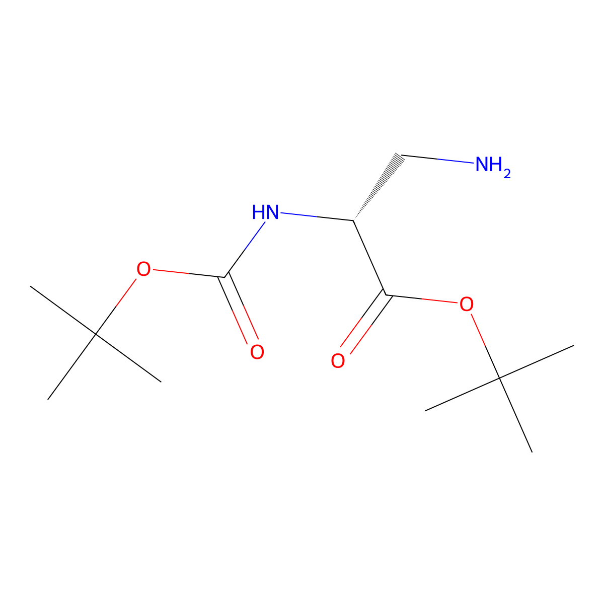 3-Amino-N-Boc-D-alanine tert-butyl ester molecular structure, CAS 1801138-81-7