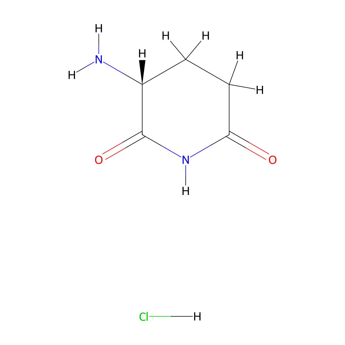 (3R)-3-aminopiperidine-2,6-dione hydrochloride molecular structure, CAS 1801140-47-5