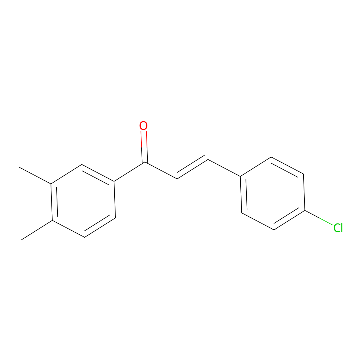 (2E)-3-(4-Chlorophenyl)-1-(3,4-dimethylphenyl)prop-2-en-1-one molecular structure, CAS 1801145-83-4