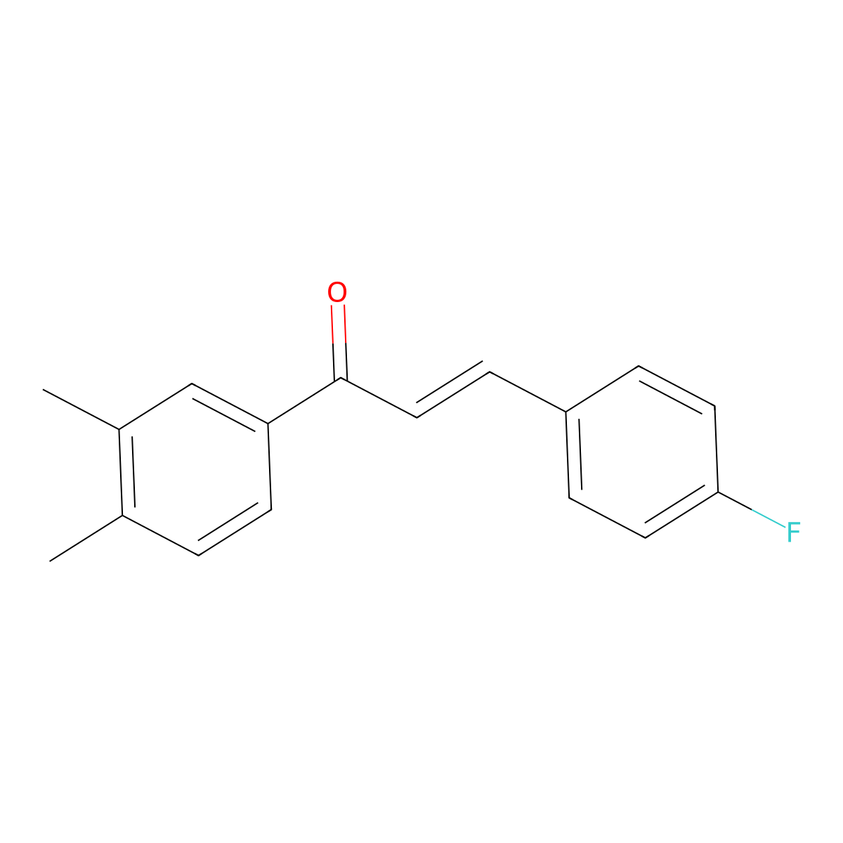 (E)-1-(3,4-dimethylphenyl)-3-(4-fluorophenyl)prop-2-en-1-one molecular structure, CAS 1801145-84-5