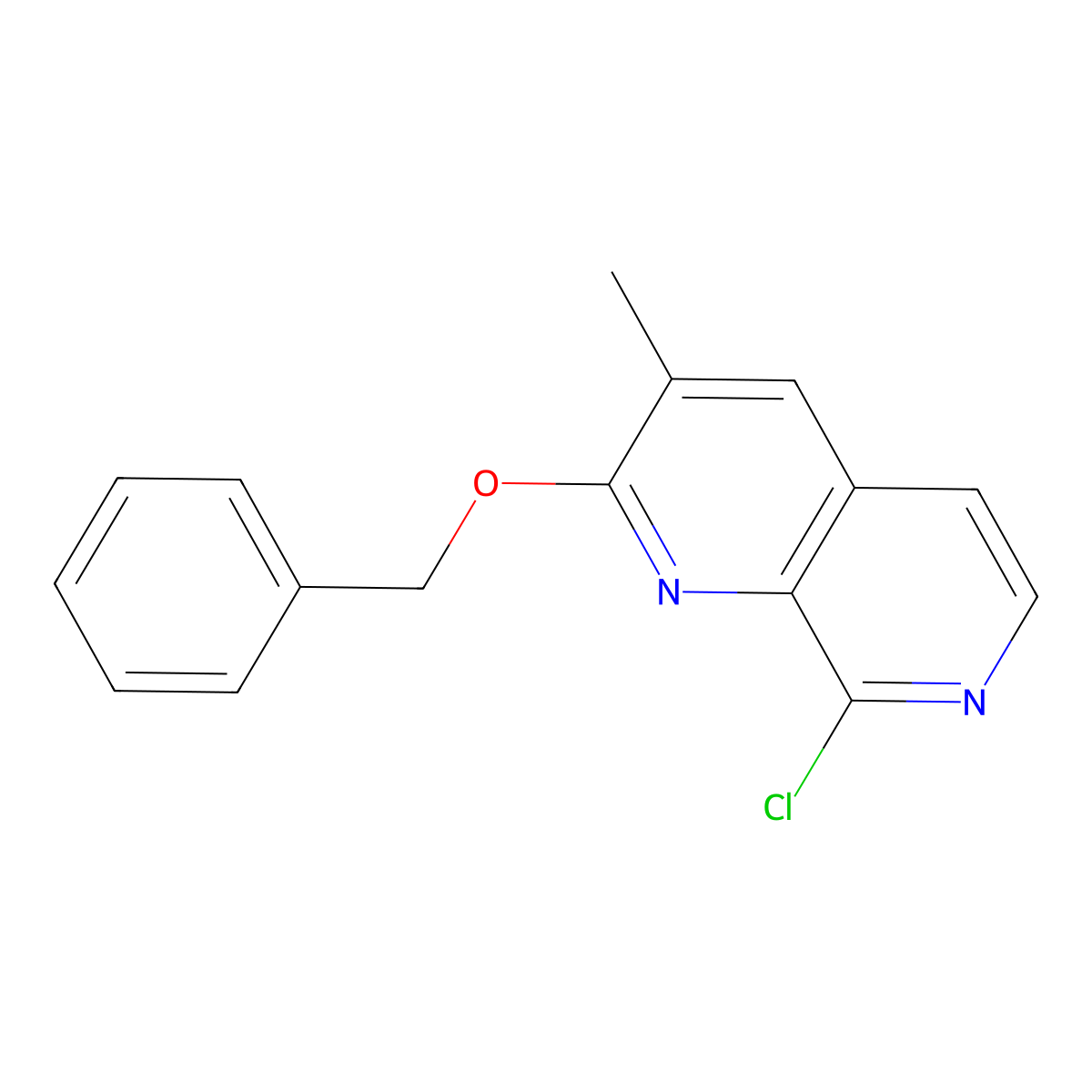 2-(Benzyloxy)-8-chloro-3-methyl-1,7-naphthyridine molecular structure, CAS 1801158-63-3