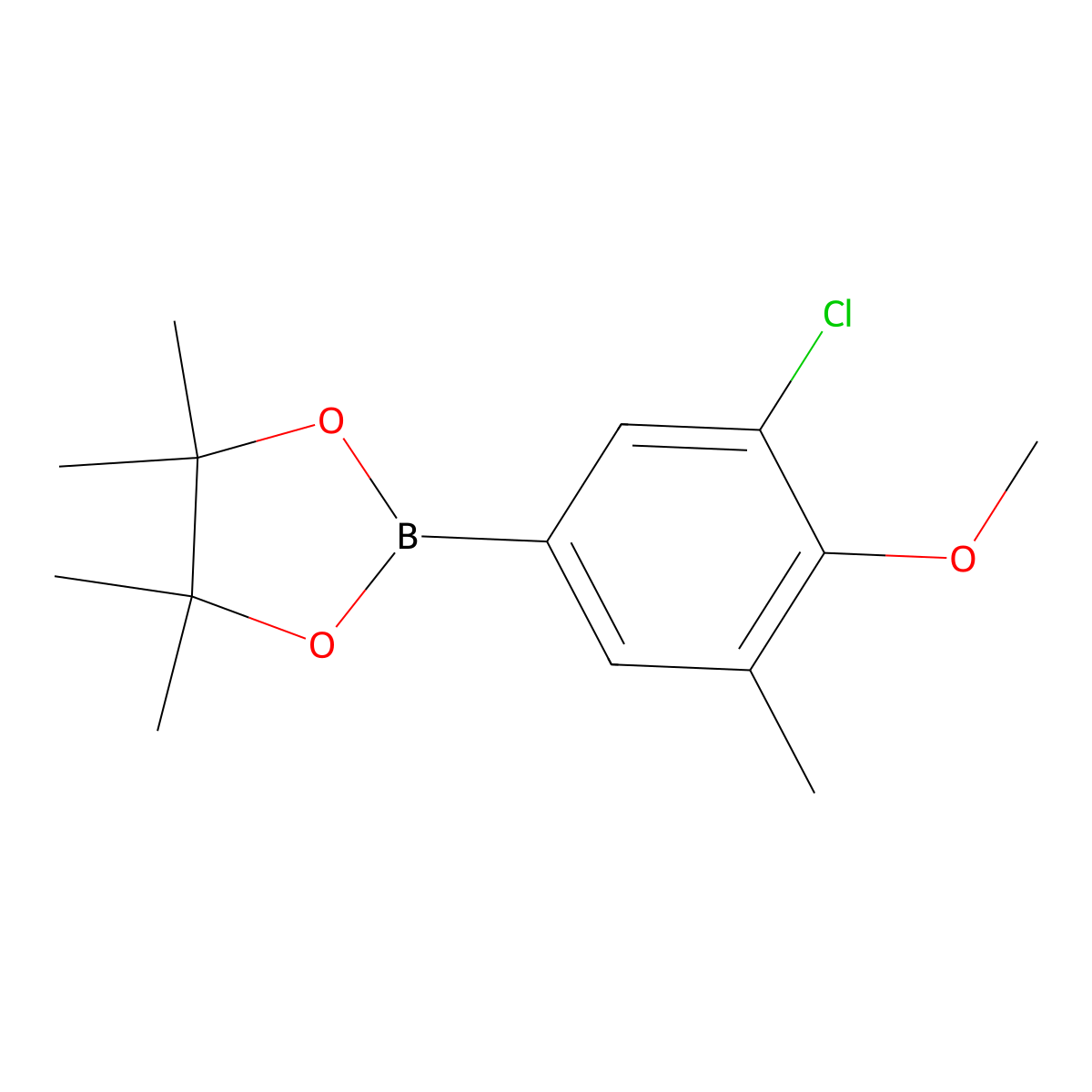 2-(3-Chloro-4-methoxy-5-methylphenyl)-4,4,5,5-tetramethyl-1,3,2-dioxaborolane molecular structure, CAS 1801166-63-1