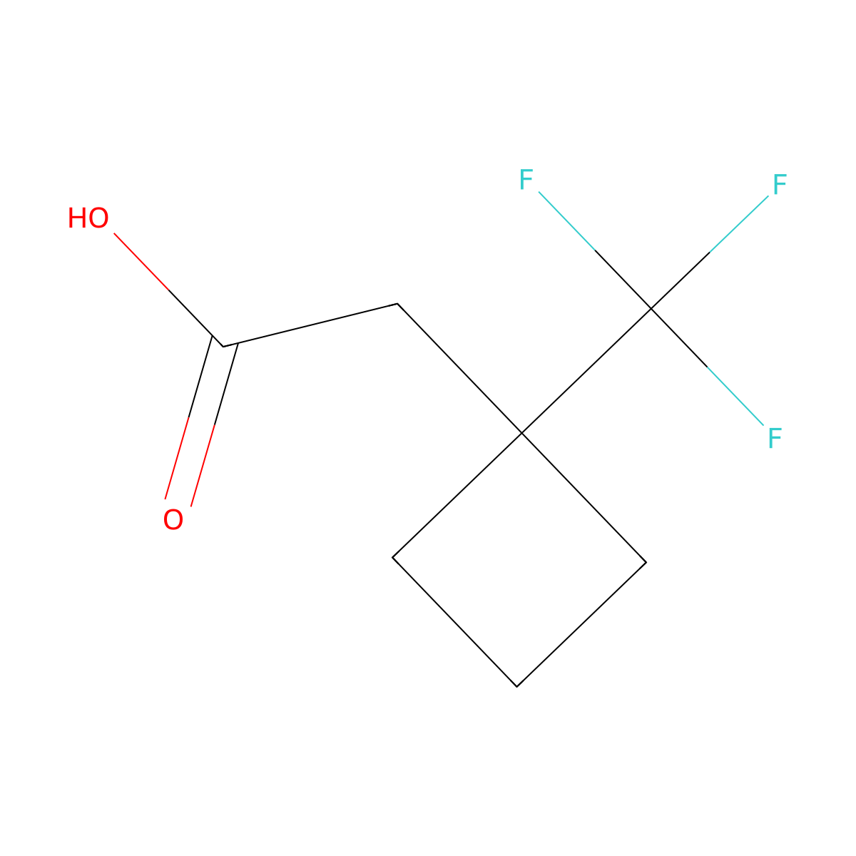 2-[1-(Trifluoromethyl)cyclobutyl]acetic acid molecular structure, CAS 1801173-92-1