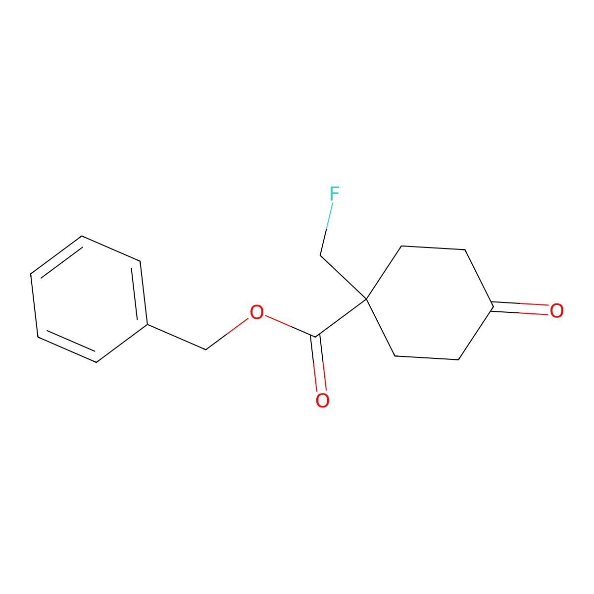 Benzyl 1-(fluoromethyl)-4-oxocyclohexane-1-carboxylate molecular structure, CAS 1801204-84-1