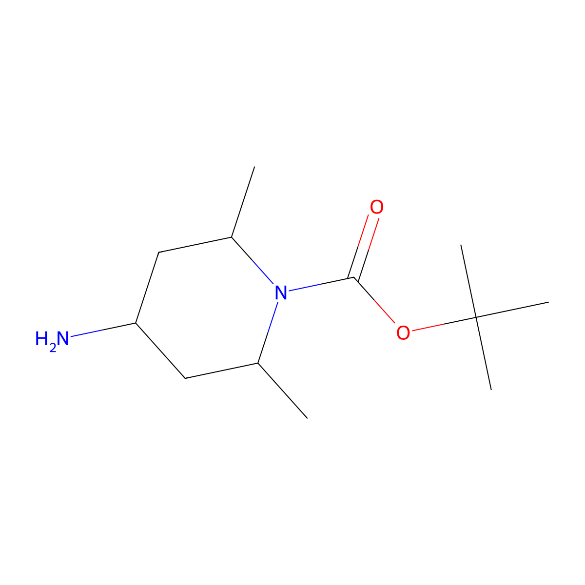 Tert-butyl 4-amino-2,6-dimethylpiperidine-1-carboxylate molecular structure, CAS 1801241-14-4