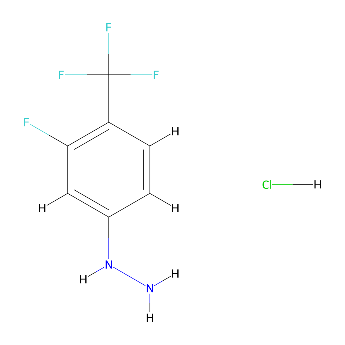 [3-Fluoro-4-(trifluoromethyl)phenyl]hydrazine hydrochloride molecular structure, CAS 1801242-09-0
