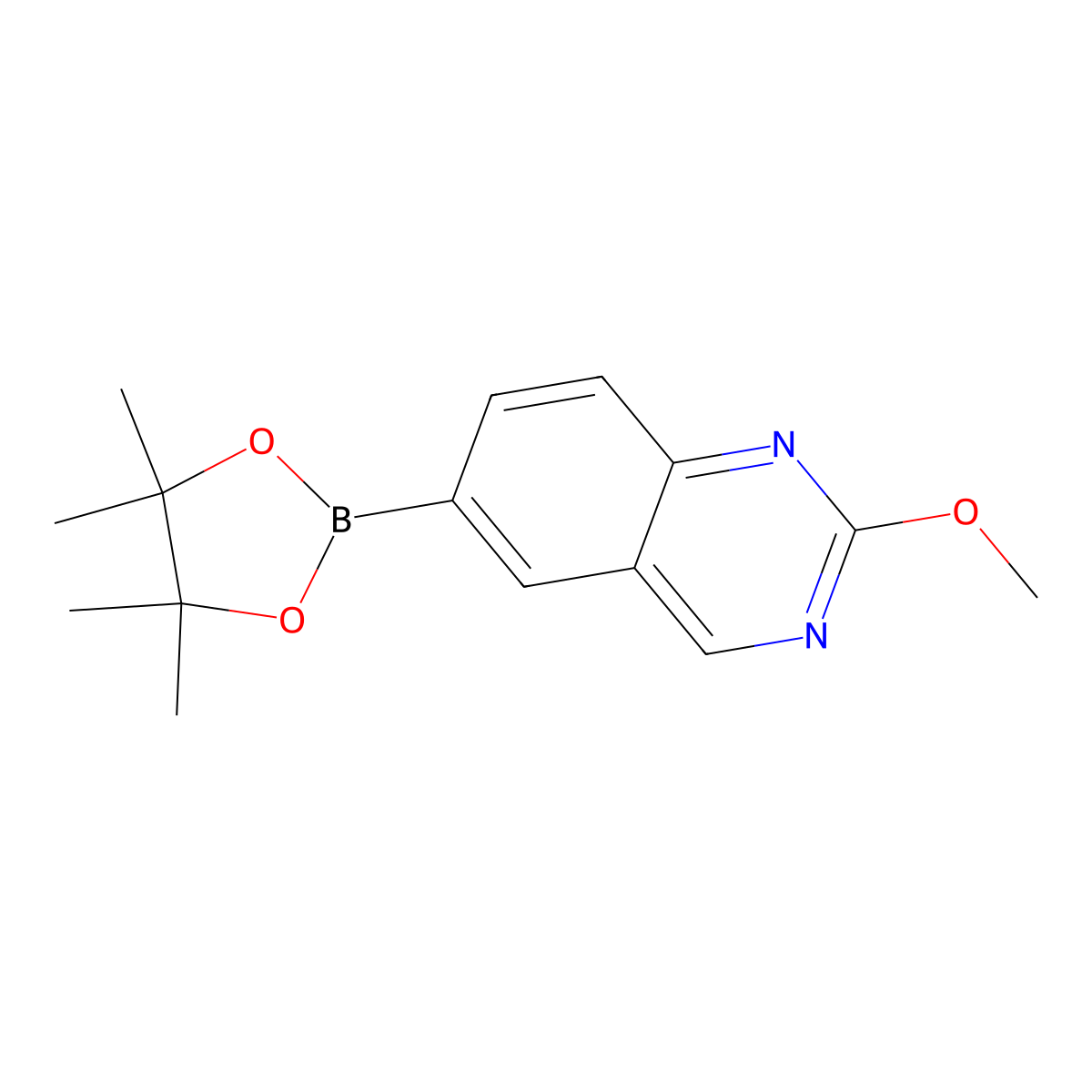 2-Methoxy-6-(4,4,5,5-tetramethyl-1,3,2-dioxaborolan-2-yl)quinazoline molecular structure, CAS 1801256-51-8