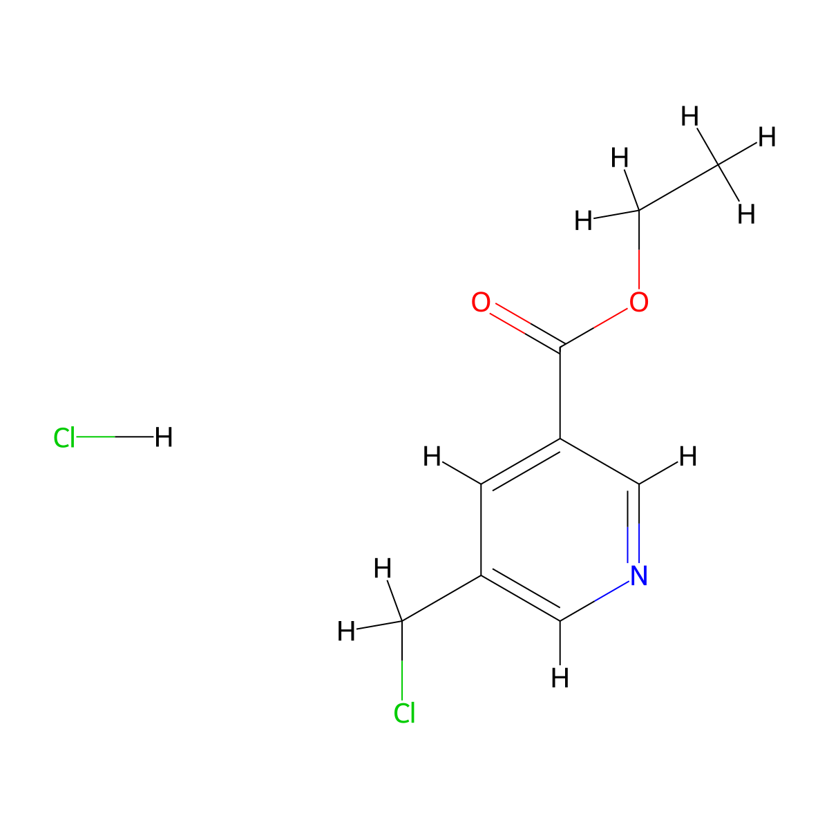 Ethyl 5-(chloromethyl)nicotinate hydrochloride molecular structure, CAS 1801256-82-5