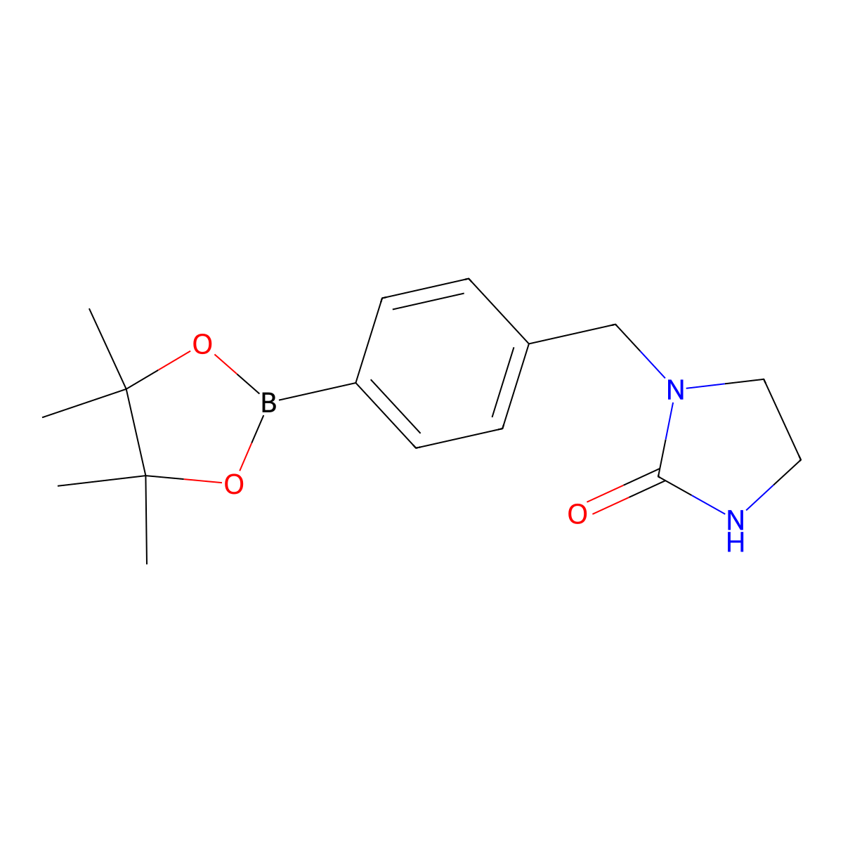 1-{[4-(4,4,5,5-Tetramethyl-1,3,2-dioxaborolan-2-yl)phenyl]methyl}imidazolidin-2-one molecular structure, CAS 1801257-56-6