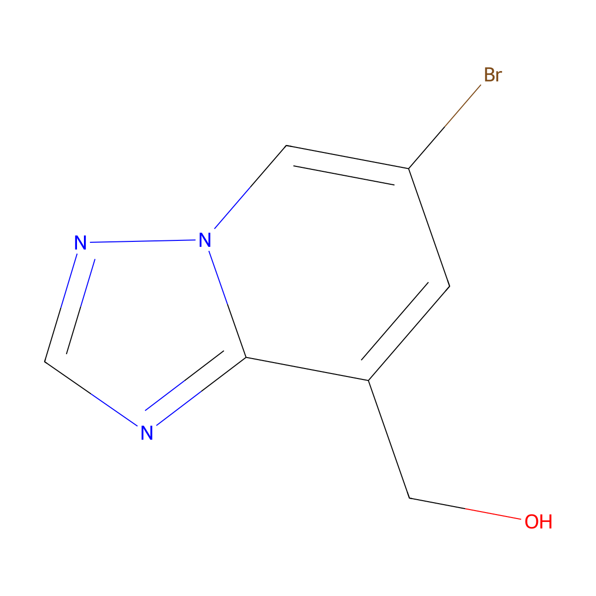 (6-Bromo-[1,2,4]triazolo[1,5-a]pyridin-8-yl)methanol molecular structure, CAS 1801262-33-8