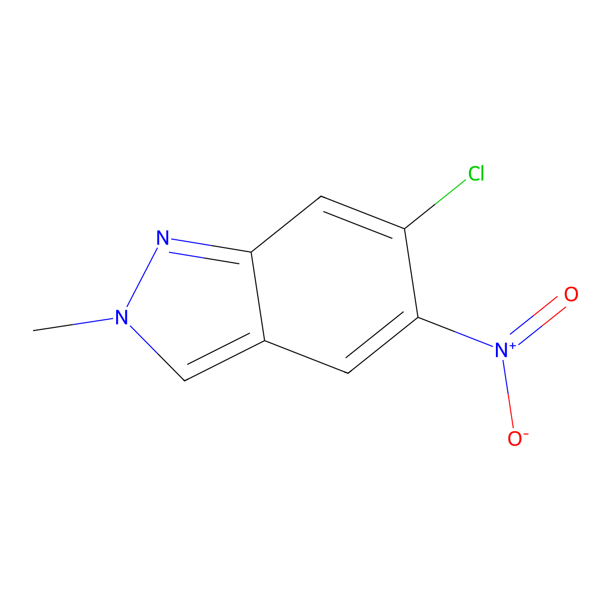 6-Chloro-2-methyl-5-nitro-2H-indazole molecular structure, CAS 1801267-04-8