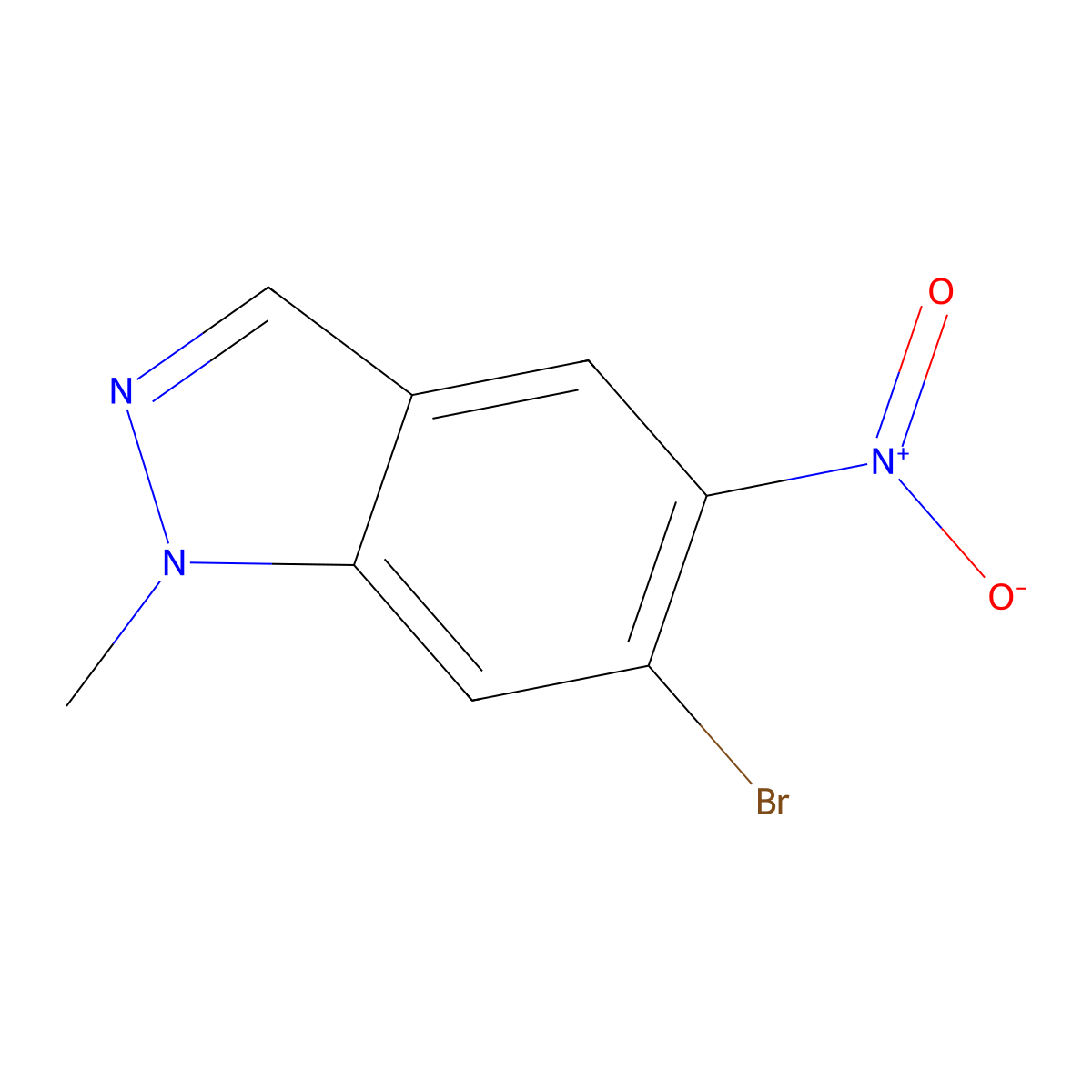 6-Bromo-1-methyl-5-nitro-1H-indazole molecular structure, CAS 1801267-08-2