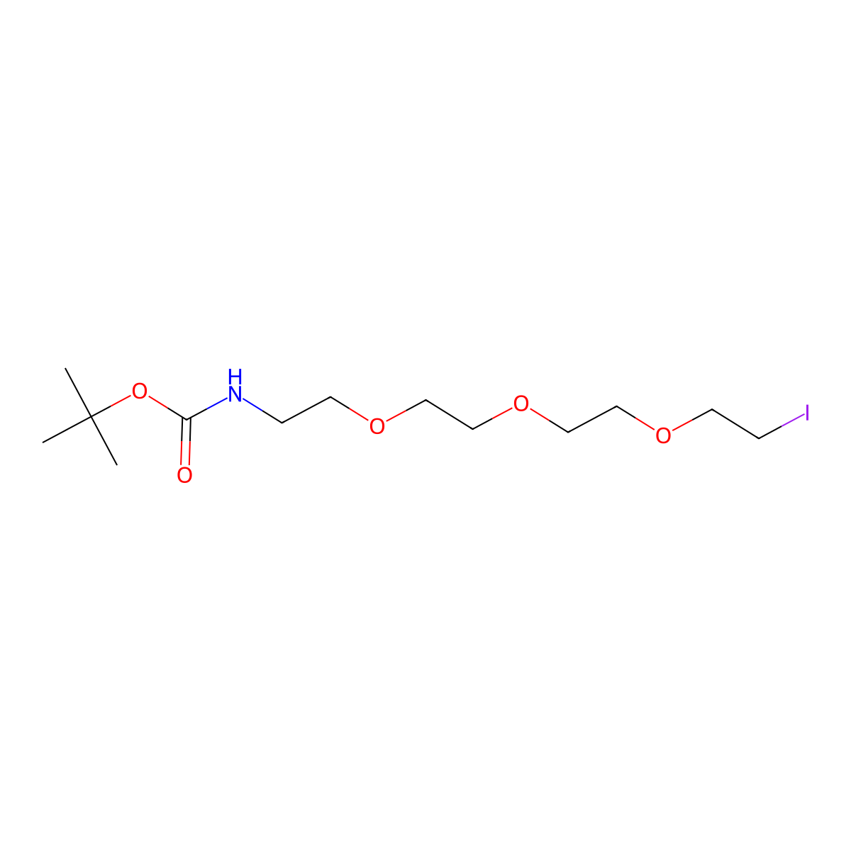 tert-Butyl (2-(2-(2-(2-iodoethoxy)ethoxy)ethoxy)ethyl)carbamate molecular structure, CAS 1801273-41-5