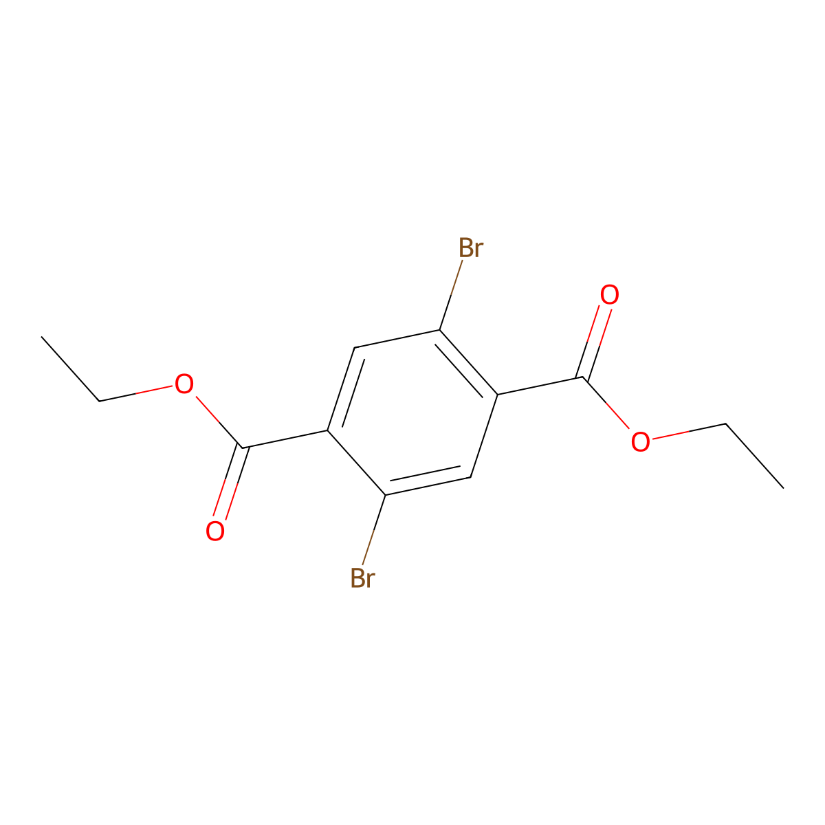 Diethyl 2,5-dibromobenzene-1,4-dicarboxylate molecular structure, CAS 18013-97-3