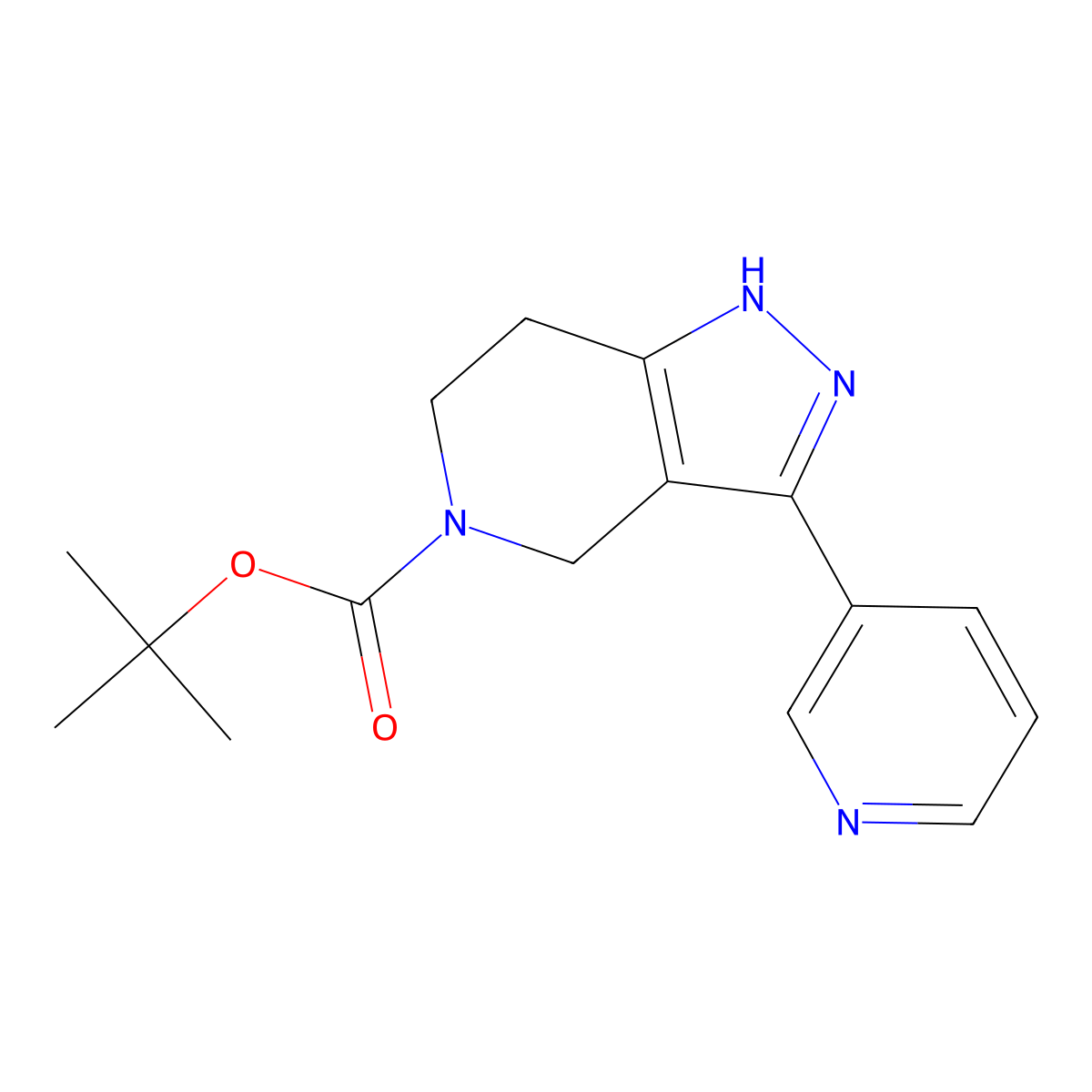 tert-butyl 3-(pyridin-3-yl)-2H,4H,5H,6H,7H-pyrazolo[4,3-c]pyridine-5-carboxylate molecular structure, CAS 1801323-89-6