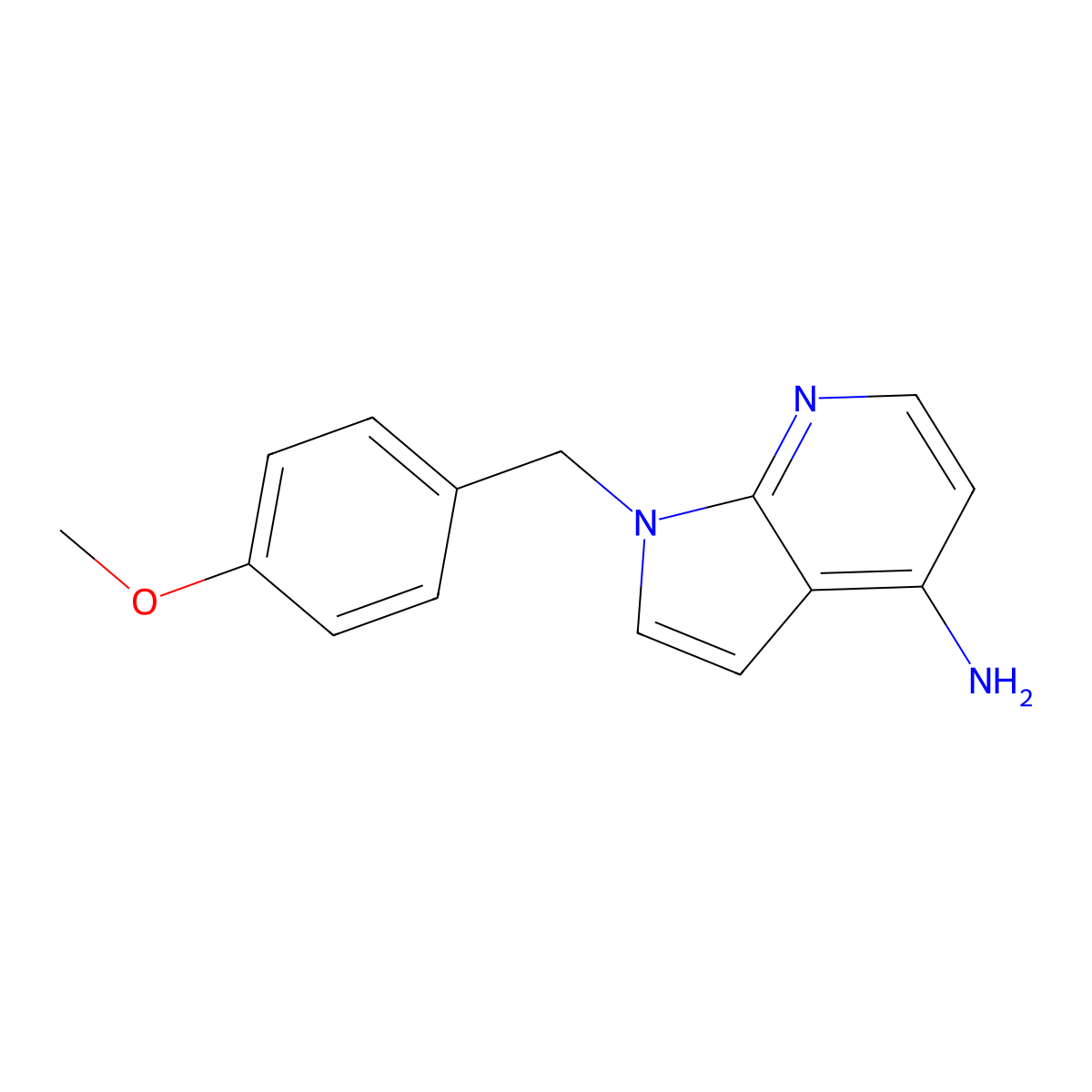 1-(4-methoxybenzyl)-1H-pyrrolo[2,3-b]pyridin-4-amine molecular structure, CAS 1801335-41-0