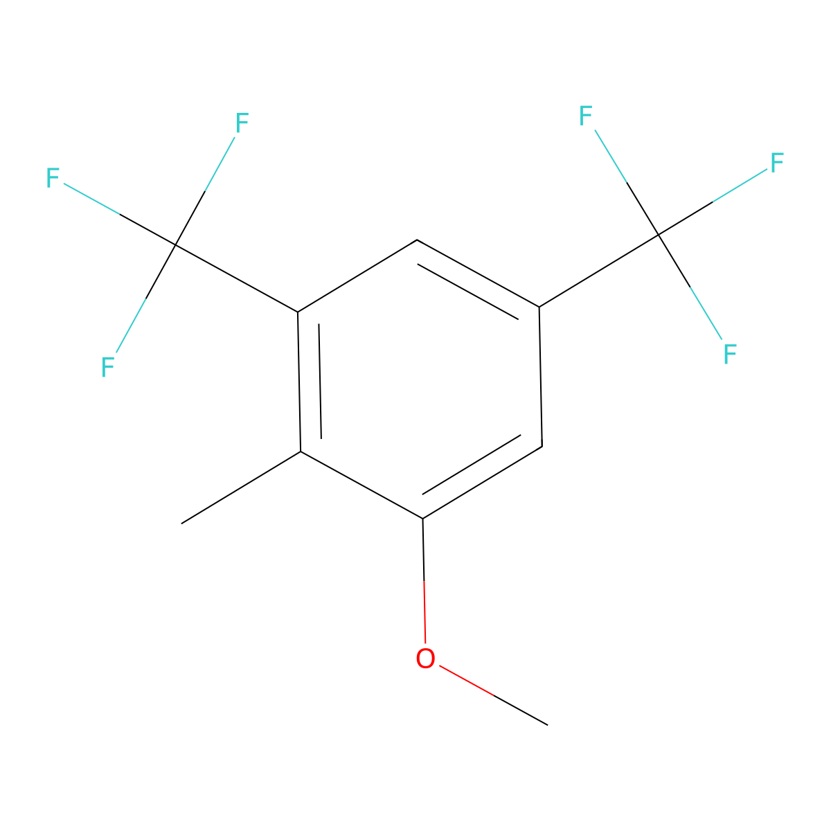 1-Methoxy-2-methyl-3,5-bis(trifluoromethyl)benzene molecular structure, CAS 180134-13-8