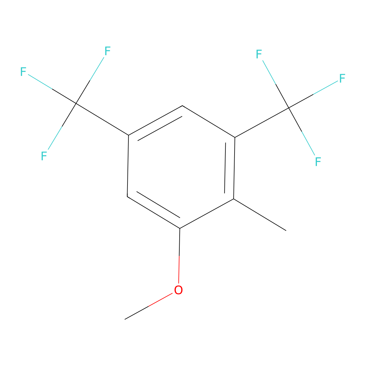 1-Methoxy-2-methyl-3,5-bis(trifluoromethyl)benzene molecular structure, CAS 180134-13-8