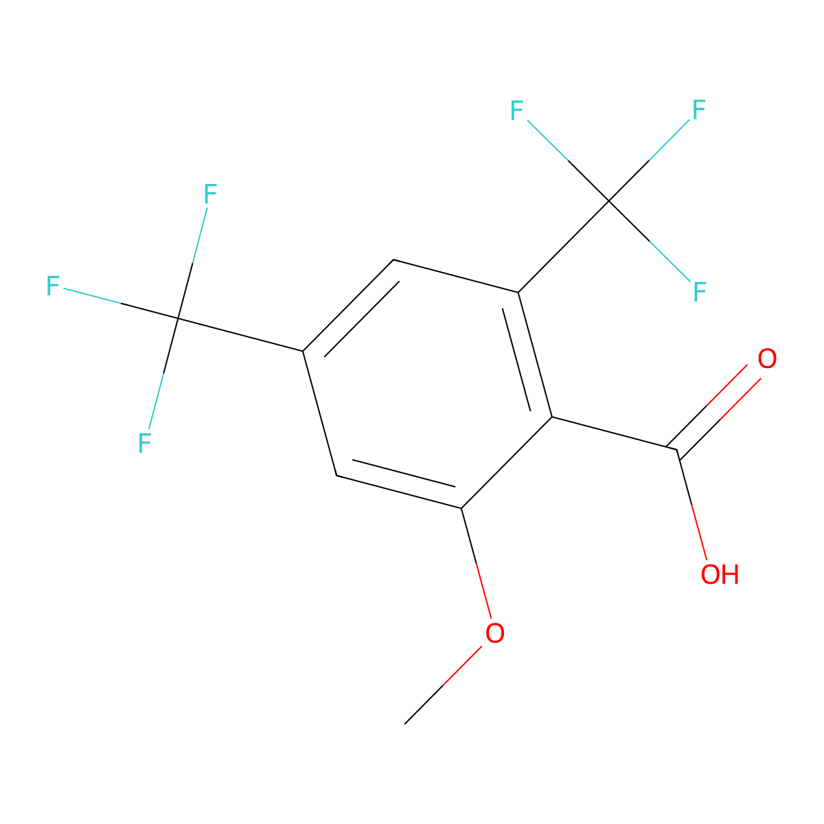 2-Methoxy-4,6-bis(trifluoromethyl)benzoic acid molecular structure, CAS 180134-15-0