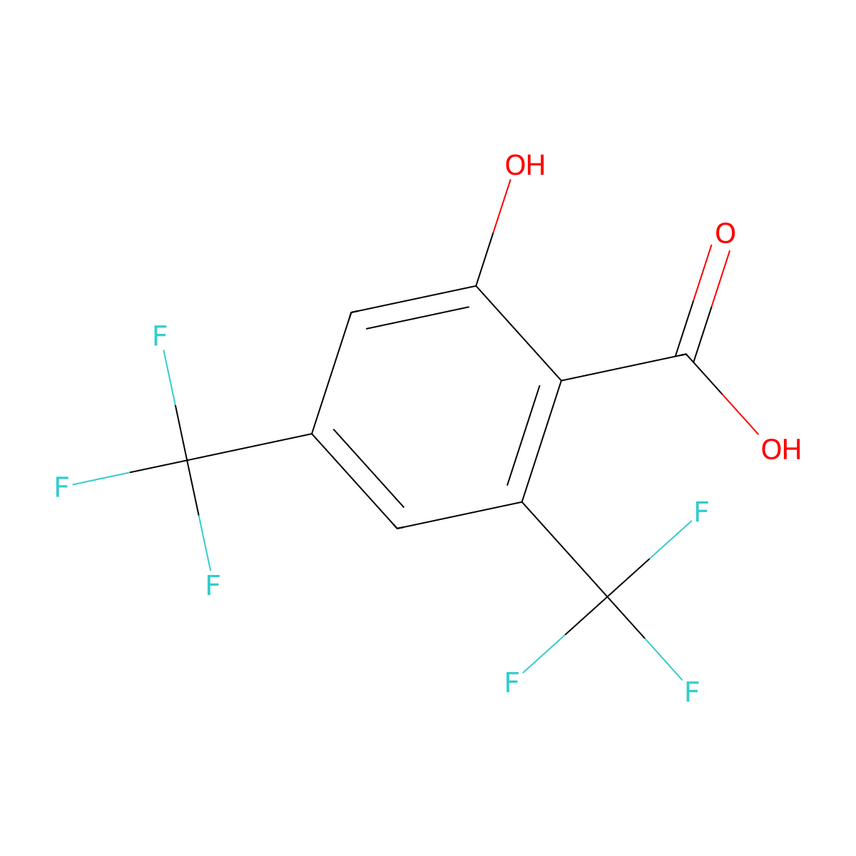 2-Hydroxy-4,6-DI(trifluoromethyl)benzoic acid molecular structure, CAS 180134-16-1