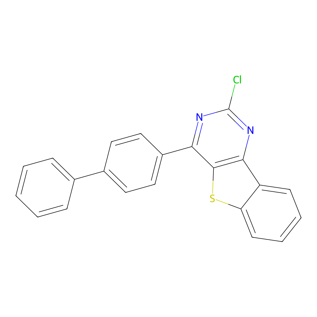 4-([1,1'-Biphenyl]-4-yl)-2-chlorobenzo[4,5]thieno[3,2-d]pyrimidine molecular structure, CAS 1801368-65-9
