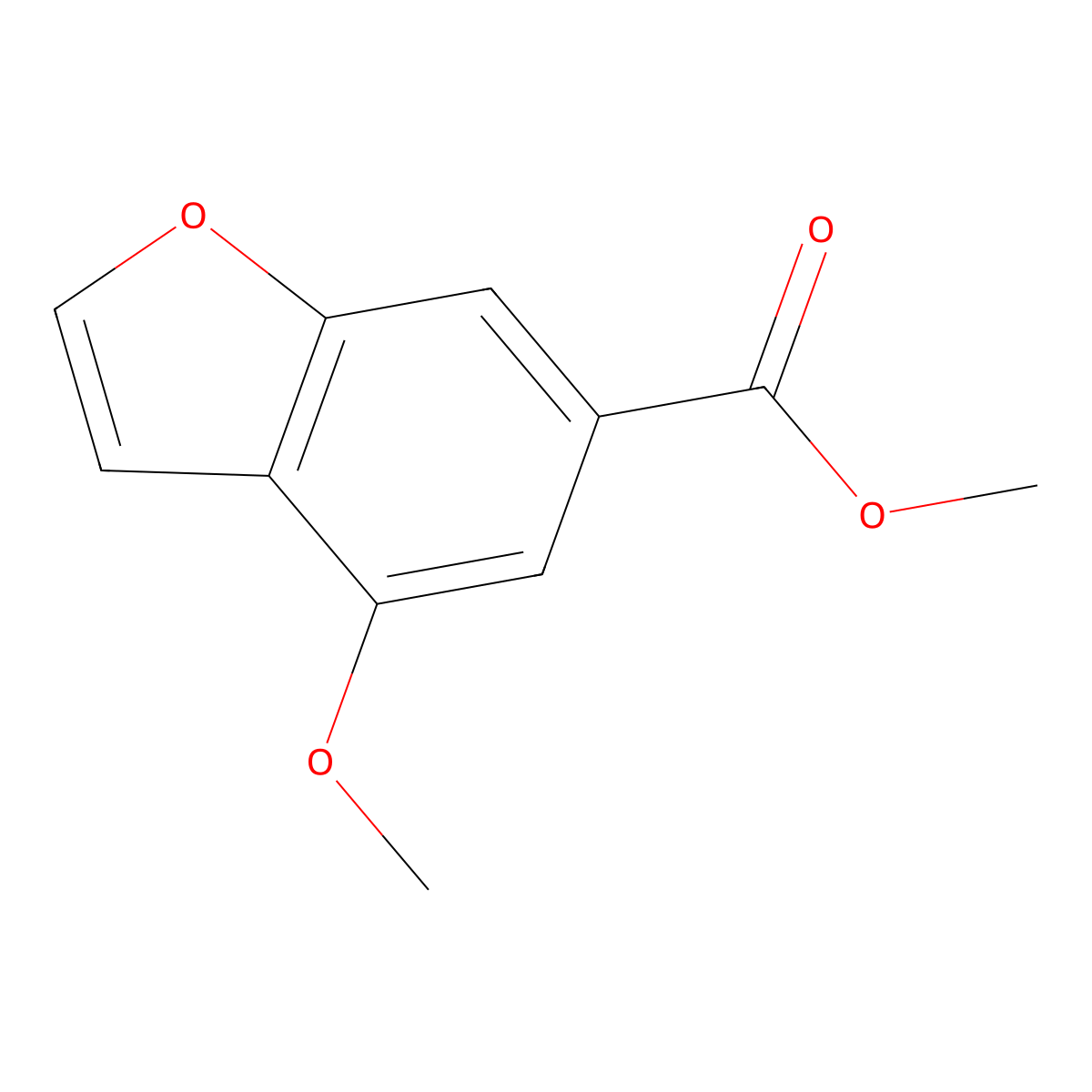 Methyl 4-methoxy-1-benzofuran-6-carboxylate molecular structure, CAS 18014-94-3