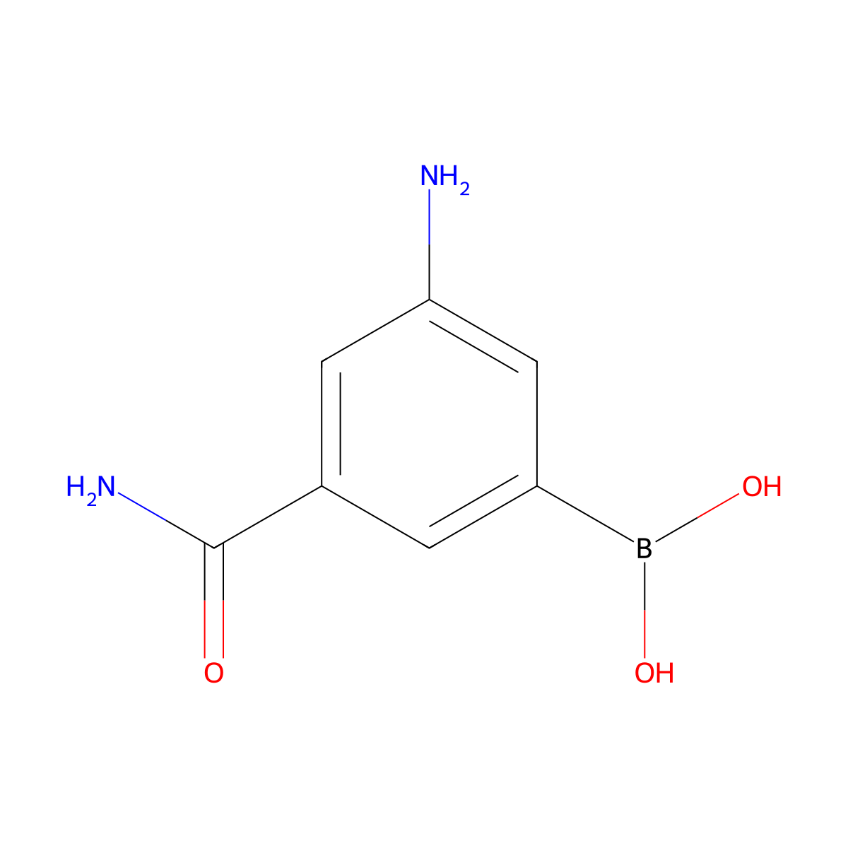 3-Amino-5-carbamoylphenylboronic acid molecular structure, CAS 1801408-17-2
