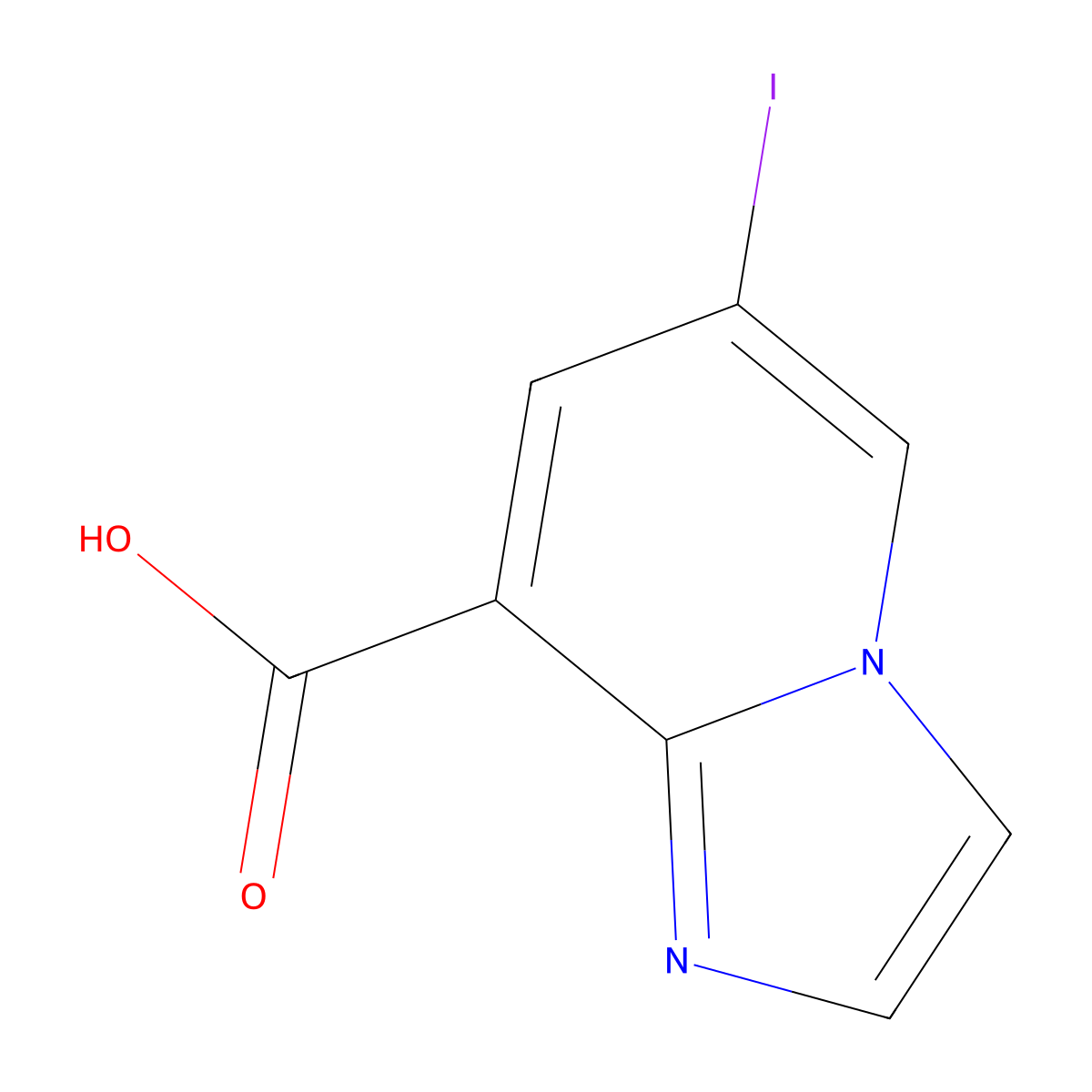6-Iodoimidazo[1,2-a]pyridine-8-carboxylic acid molecular structure, CAS 1801418-60-9