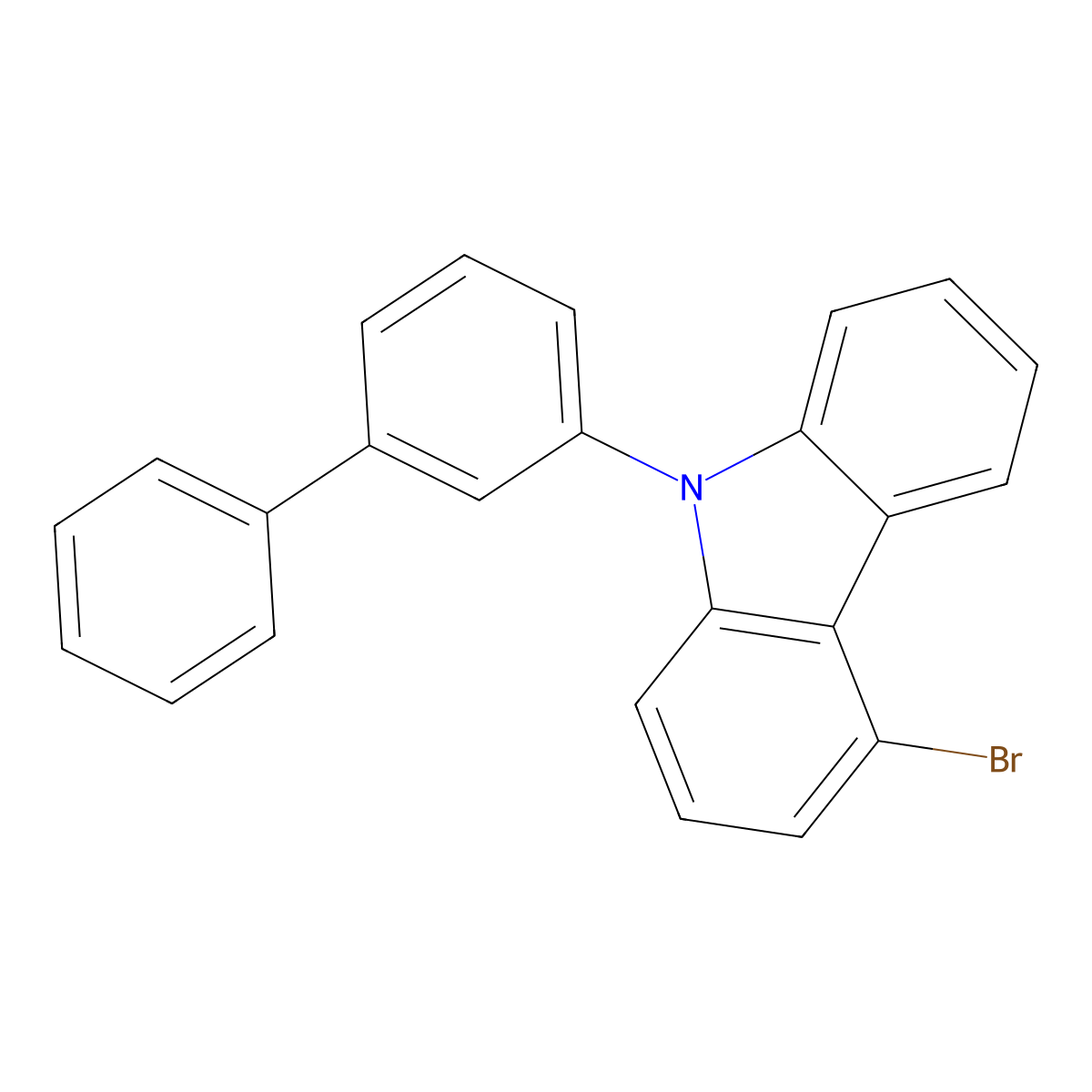 9-([1,1'-Biphenyl]-3-yl)-4-bromo-9H-carbazole molecular structure, CAS 1801420-54-1