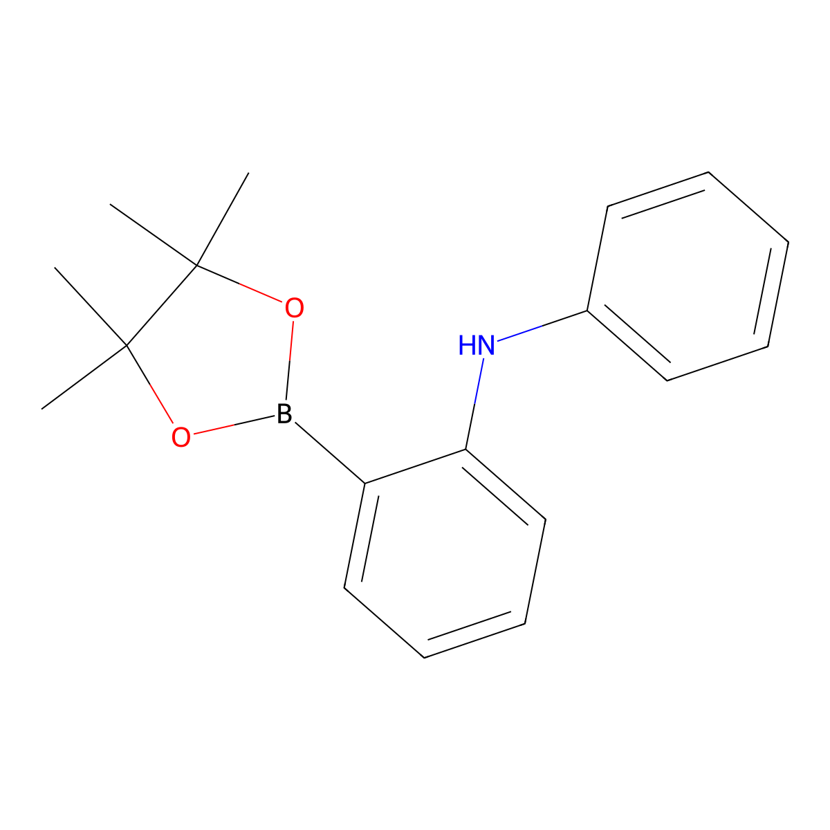 N-Phenyl-2-(4,4,5,5-tetramethyl-1,3,2-dioxaborolan-2-YL)aniline molecular structure, CAS 1801421-24-8