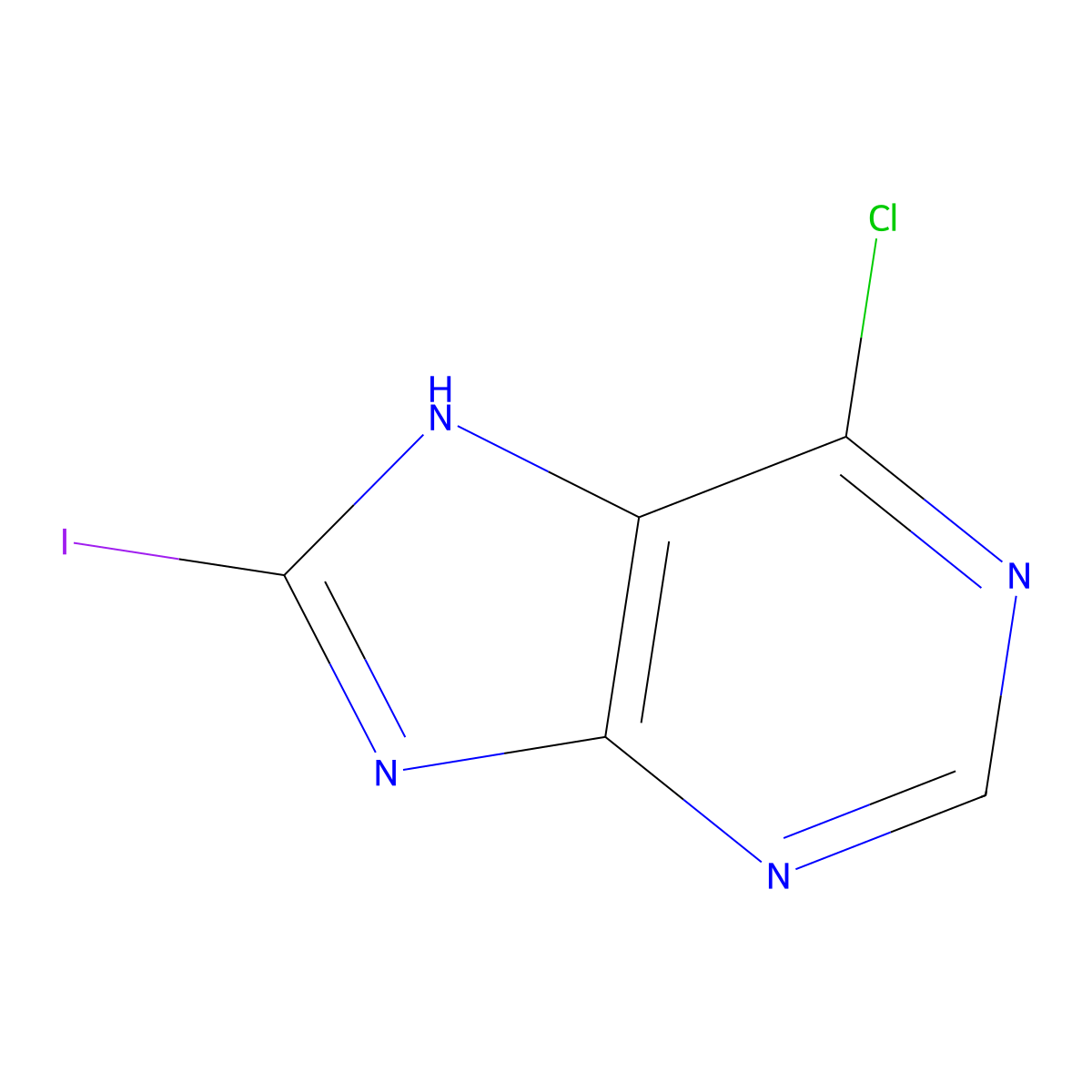 6-Chloro-8-iodo-9H-purine molecular structure, CAS 1801425-40-0