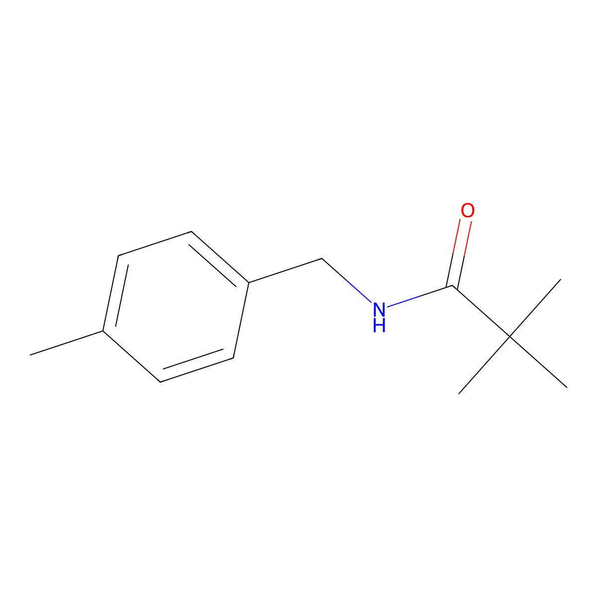 2,2-dimethyl-N-[(4-methylphenyl)methyl]propanamide molecular structure, CAS 180143-64-0