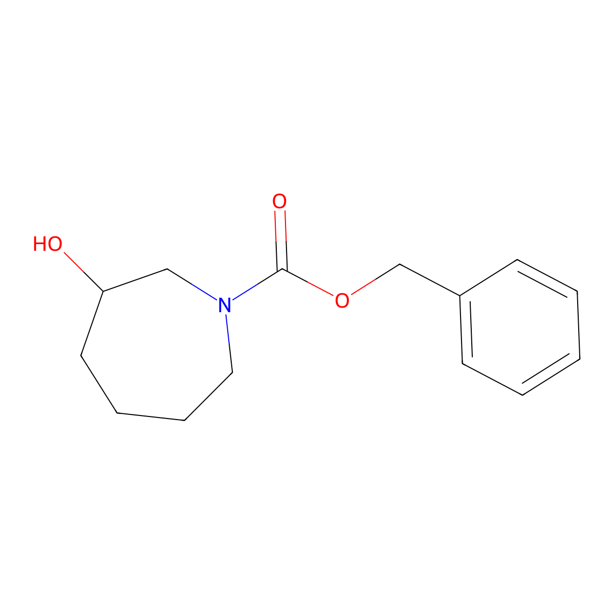 Benzyl 3-hydroxyazepane-1-carboxylate molecular structure, CAS 1801454-23-8