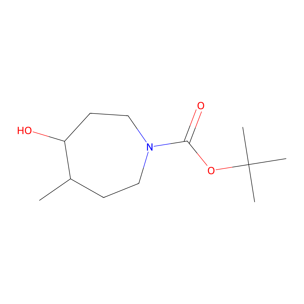 tert-Butyl 4-hydroxy-5-methylazepane-1-carboxylate molecular structure, CAS 1801454-63-6