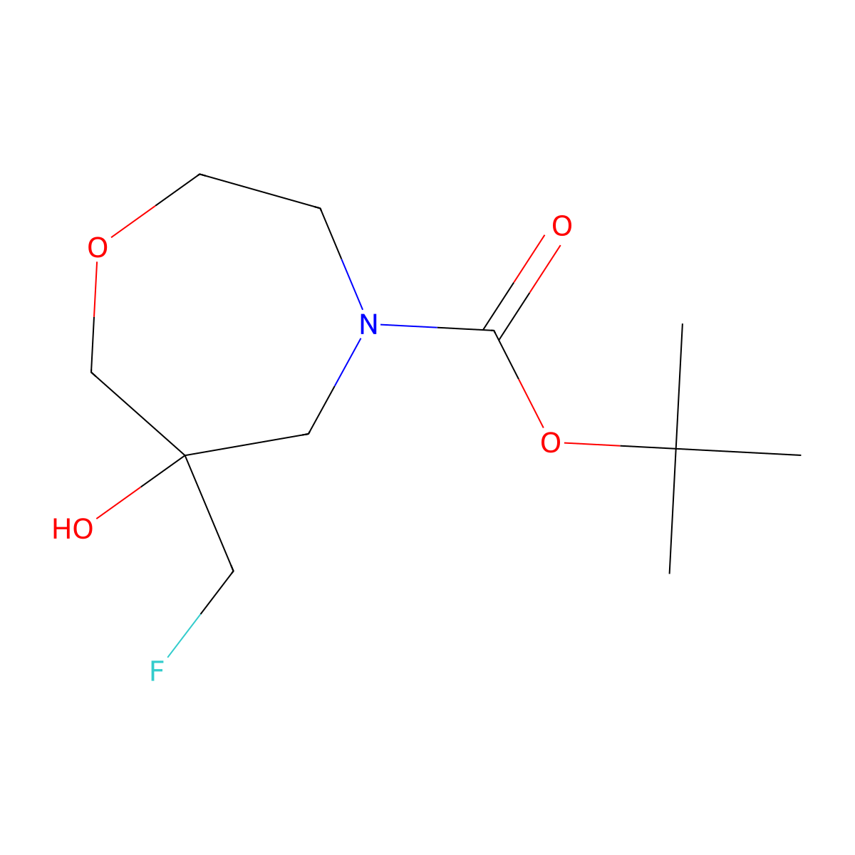 tert-Butyl 6-(fluoromethyl)-6-hydroxy-1,4-oxazepane-4-carboxylate molecular structure, CAS 1801455-03-7